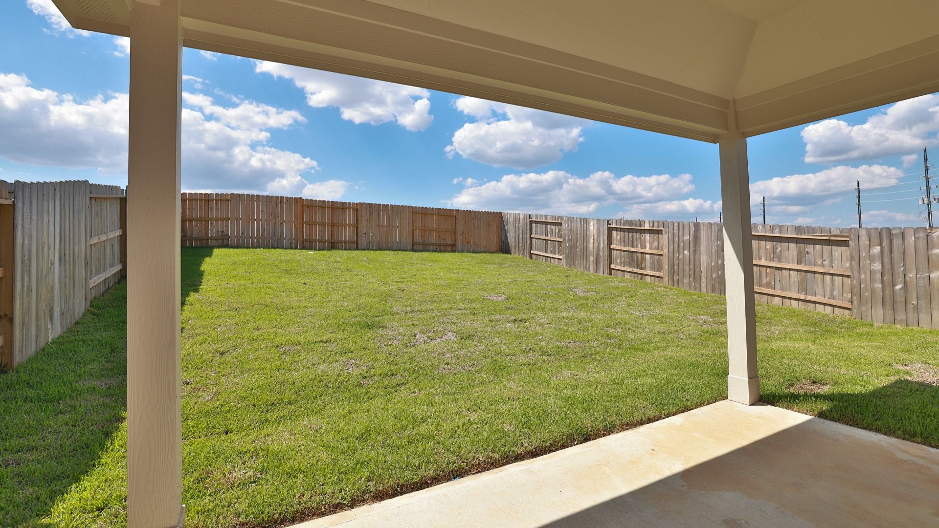 View of Yard from Shaded Back Patio