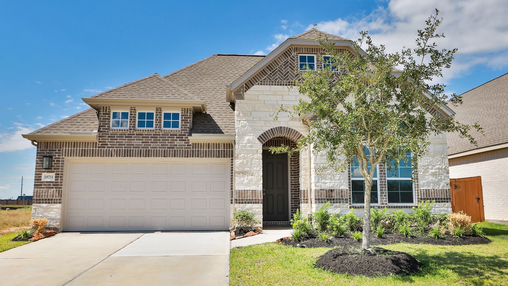 19711 Ledra Front Elevation with Stone and Brick