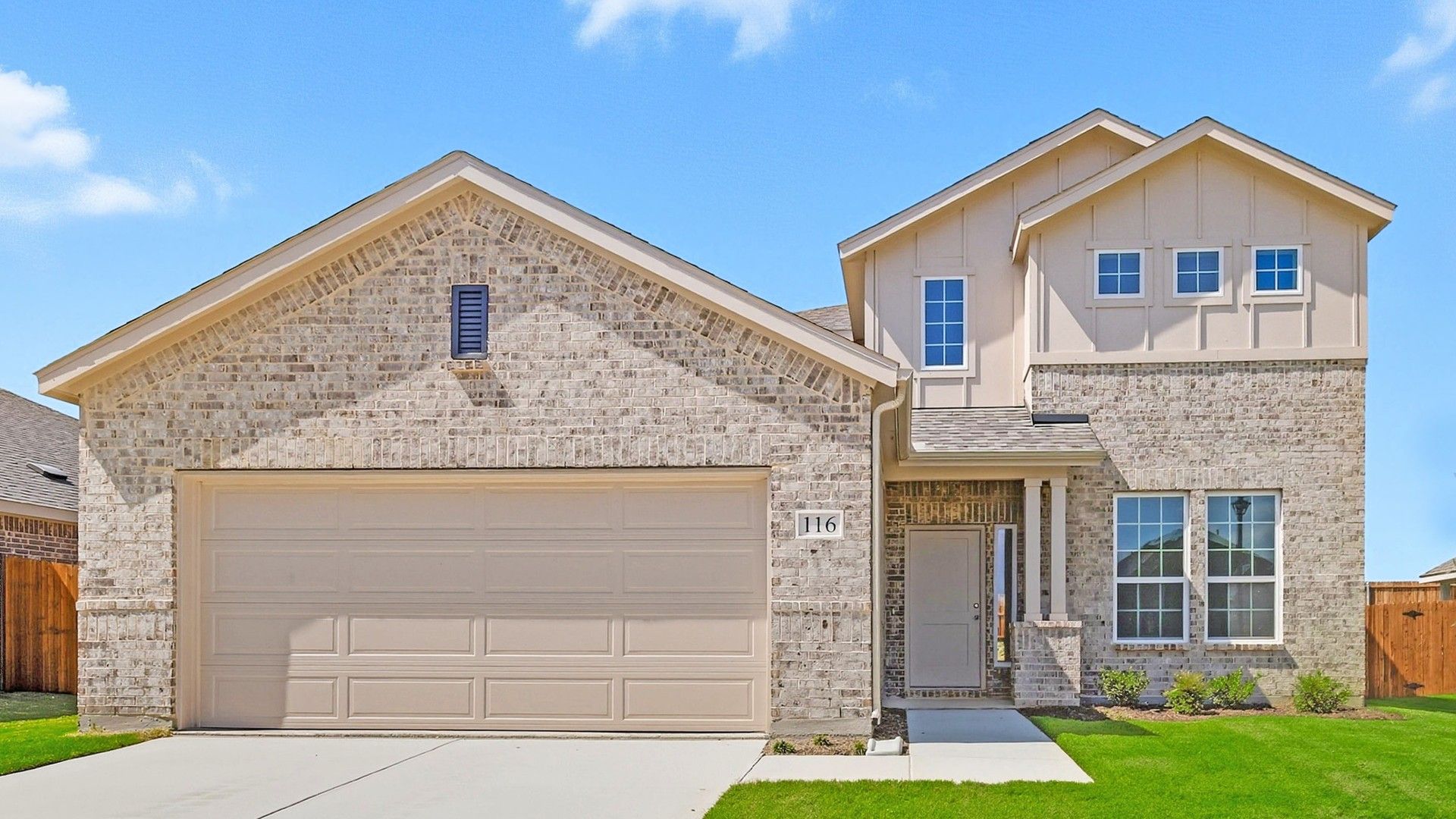Southfork Floor Plan at Patriot Estates - 116 John Laurens Dr:Elegant brick facade with modern windows at 116 John Laurens Dr, Patriot Estates.
