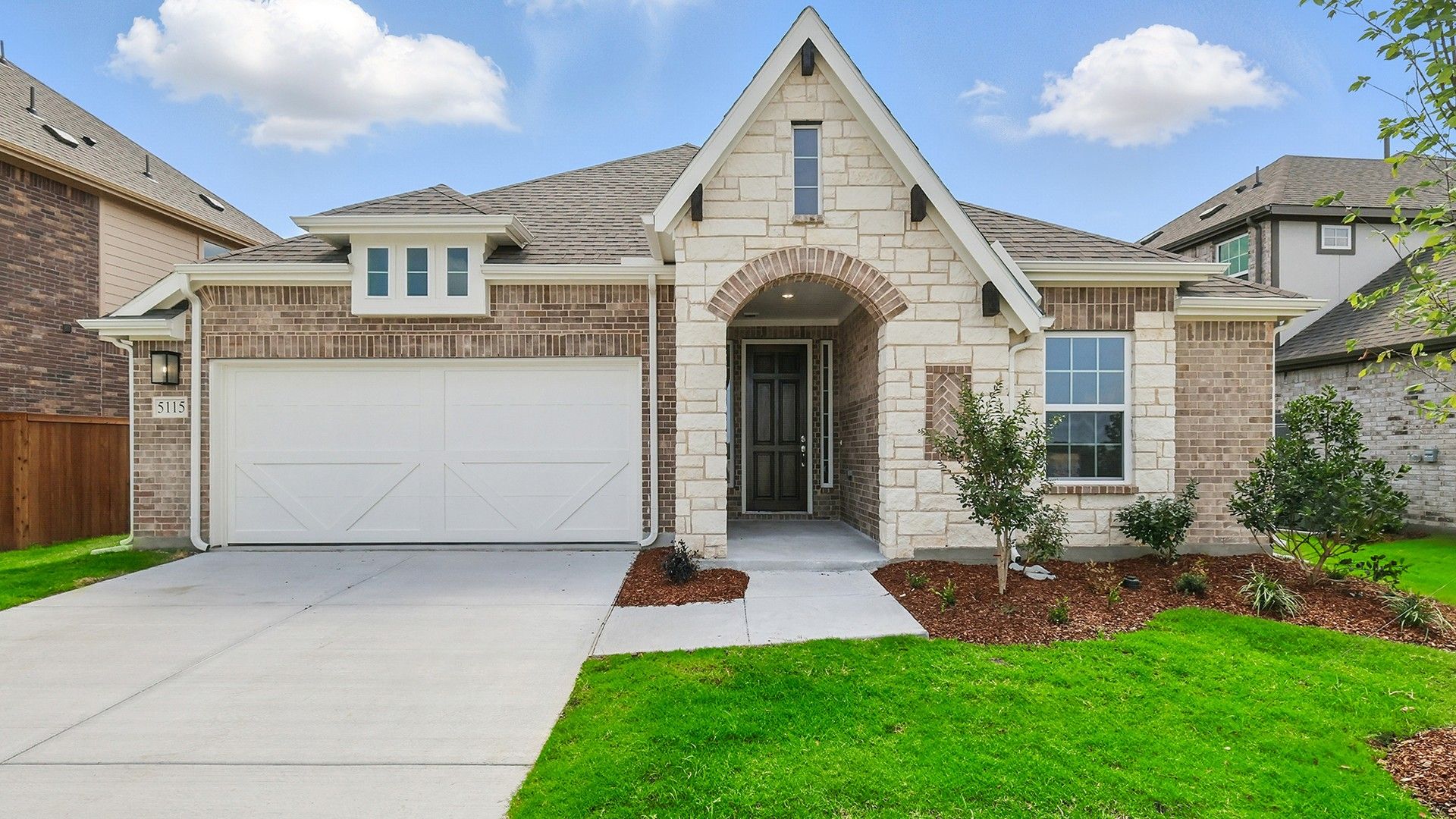Westridge Single-Story Home with Stone Facade at 5115 Lawton Drive:Elevation M