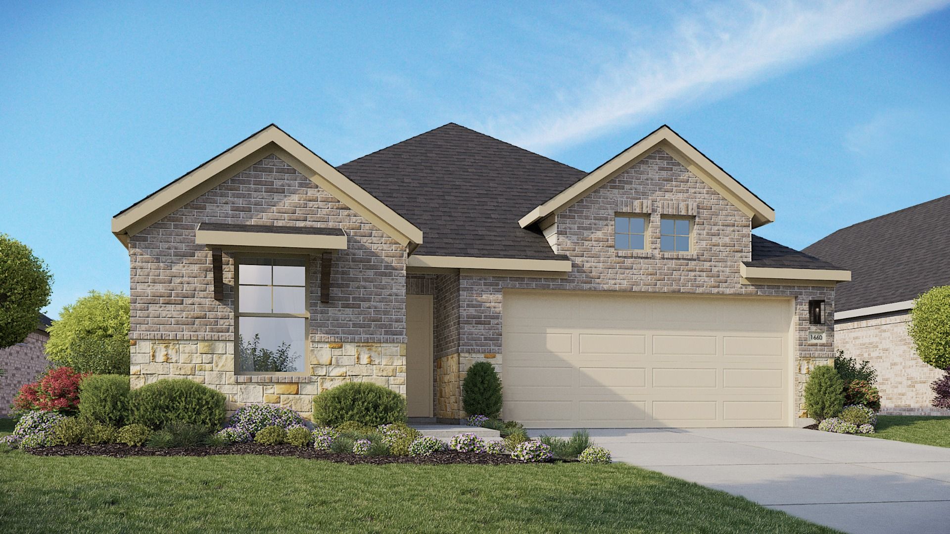 Contemporary single-family home design in residential architecture:Elevation O