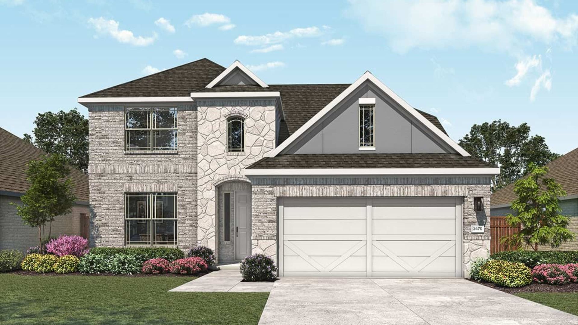 Contemporary Residential Home Design with Stone Architecture:Elevation O