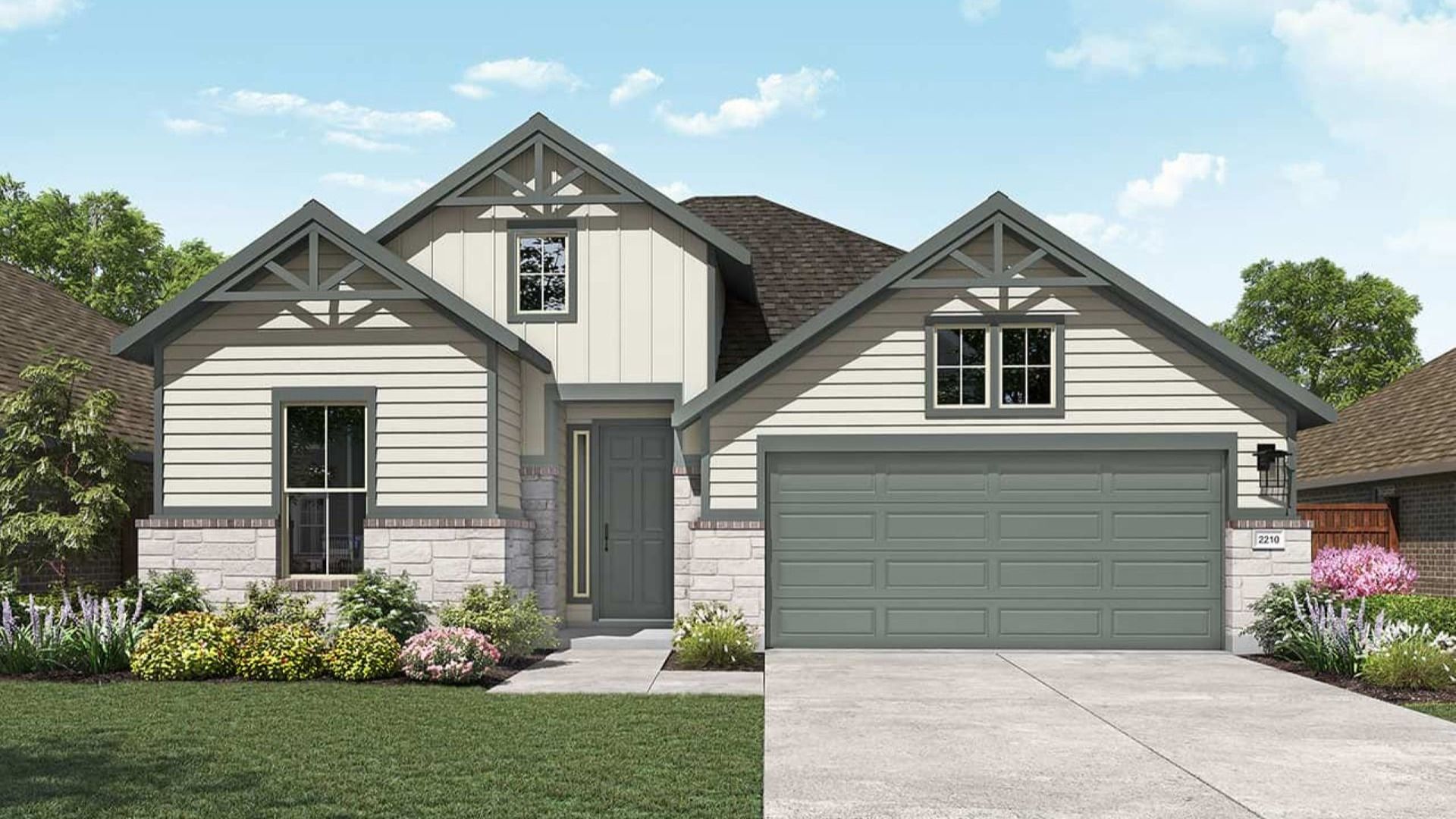 Modern Single-Family Home Design with Elegant Architecture:Elevation Q