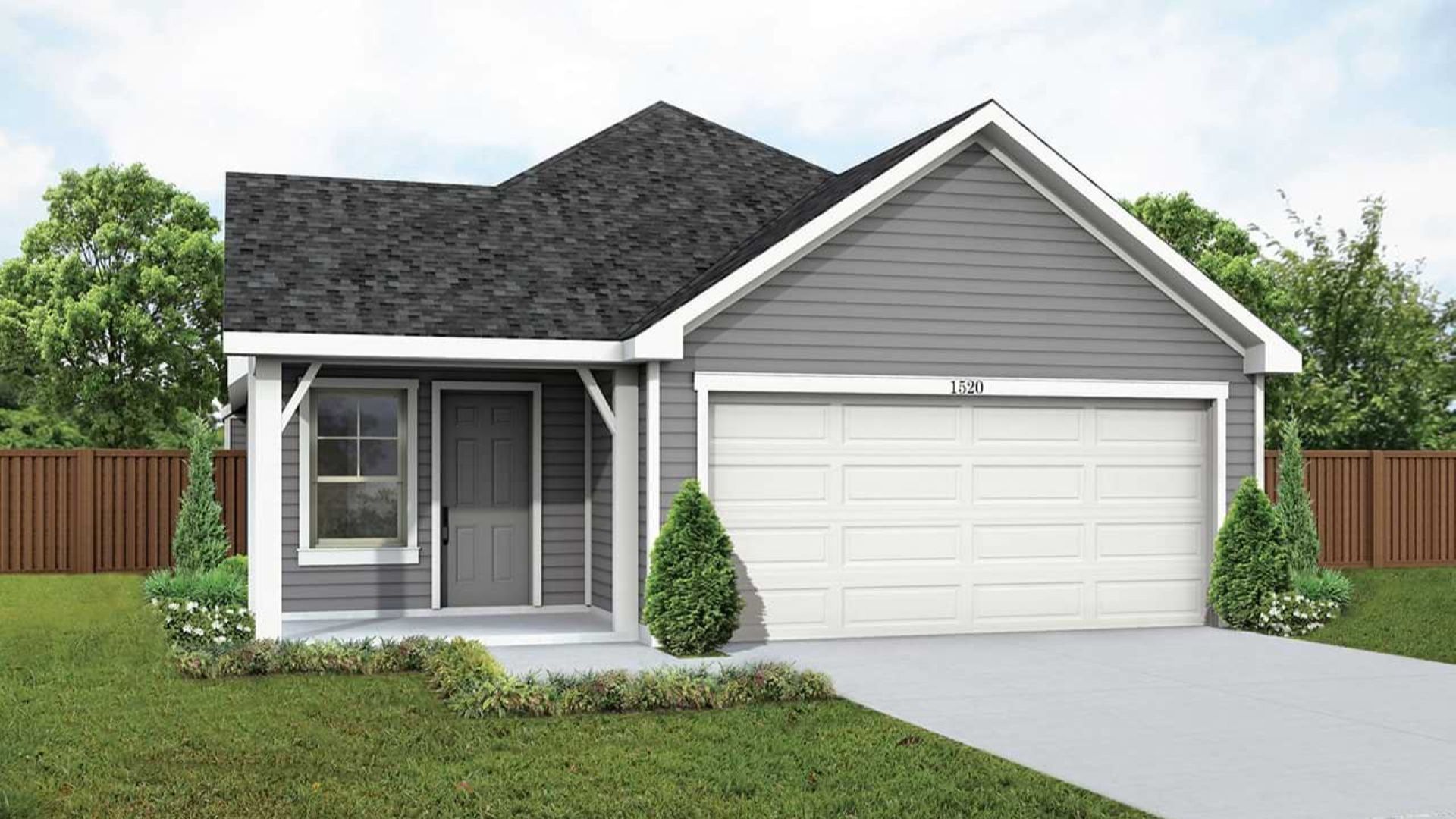 Modern single-family home design in residential architecture:Elevation A