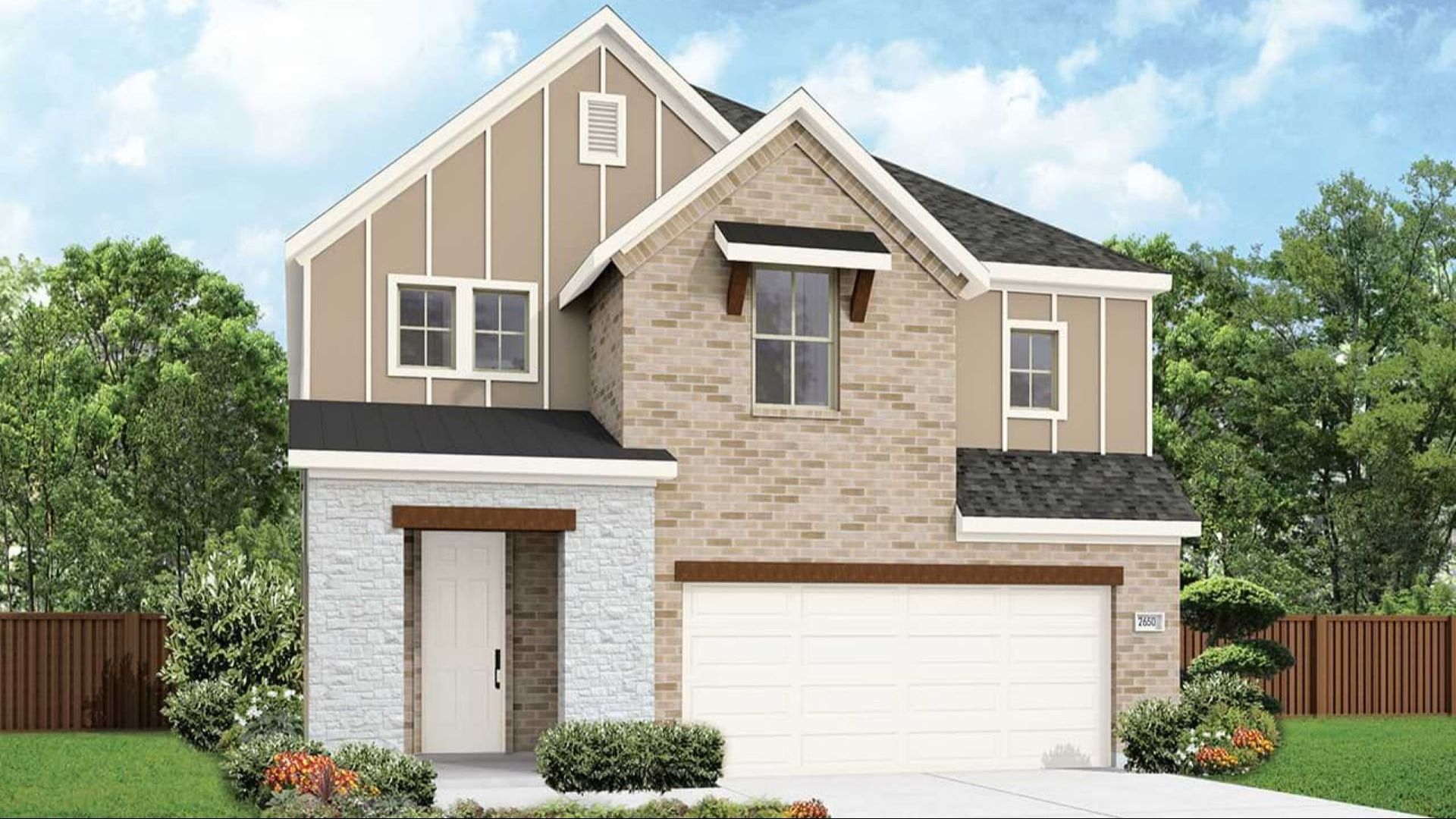 Elegant Residential Design: Modern Single-Family Home Architecture:Elevation H