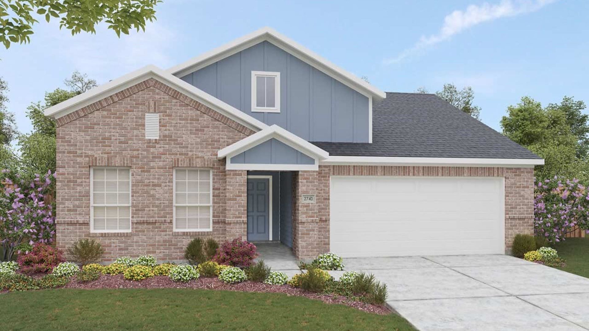 Residential Architecture: Single-Family Home Design in 3D Render:Elevation C