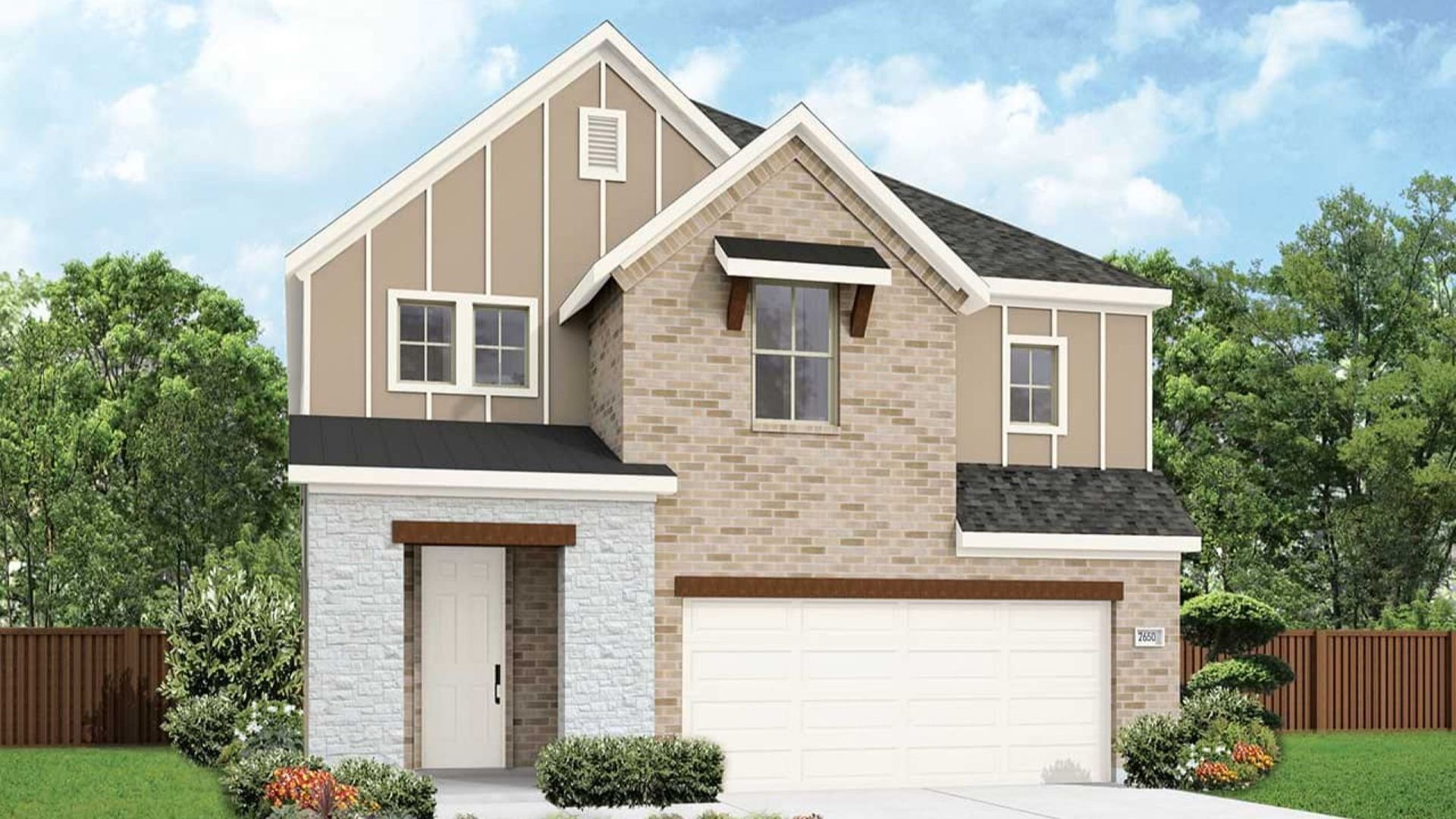 Elegant Residential Design: Modern Single-Family Home Architecture:Elevation H