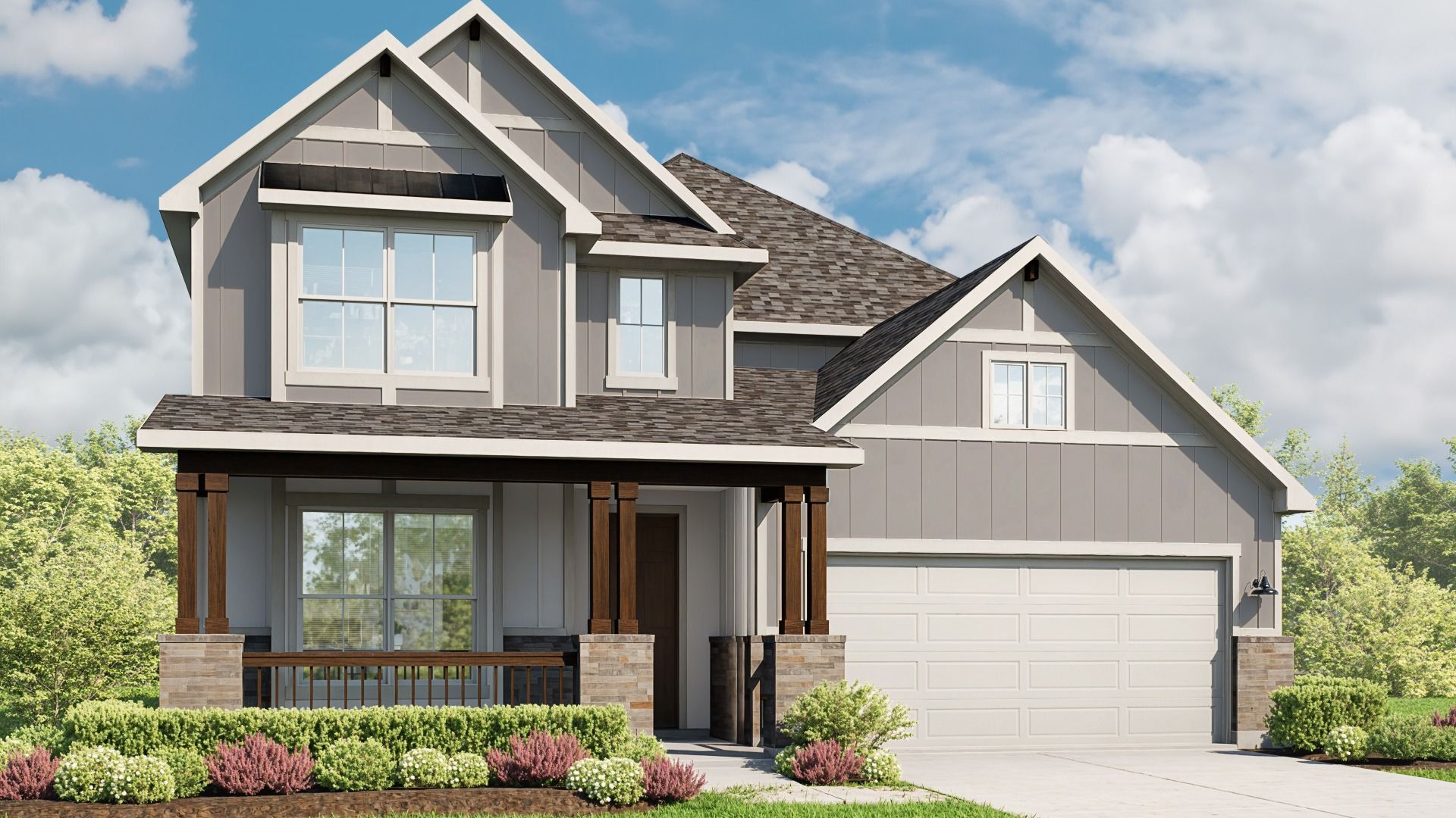 Contemporary single-family home design and architecture showcase:Elevation B