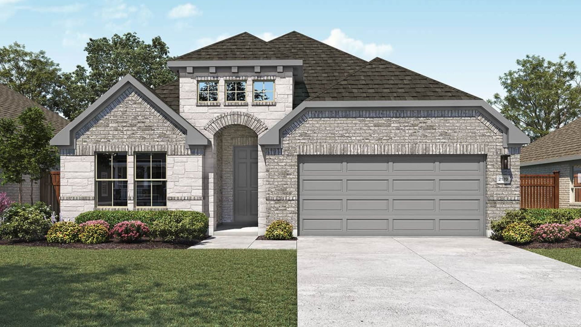 Modern Residential Design: Single-Family Home Architecture Render:Elevation O