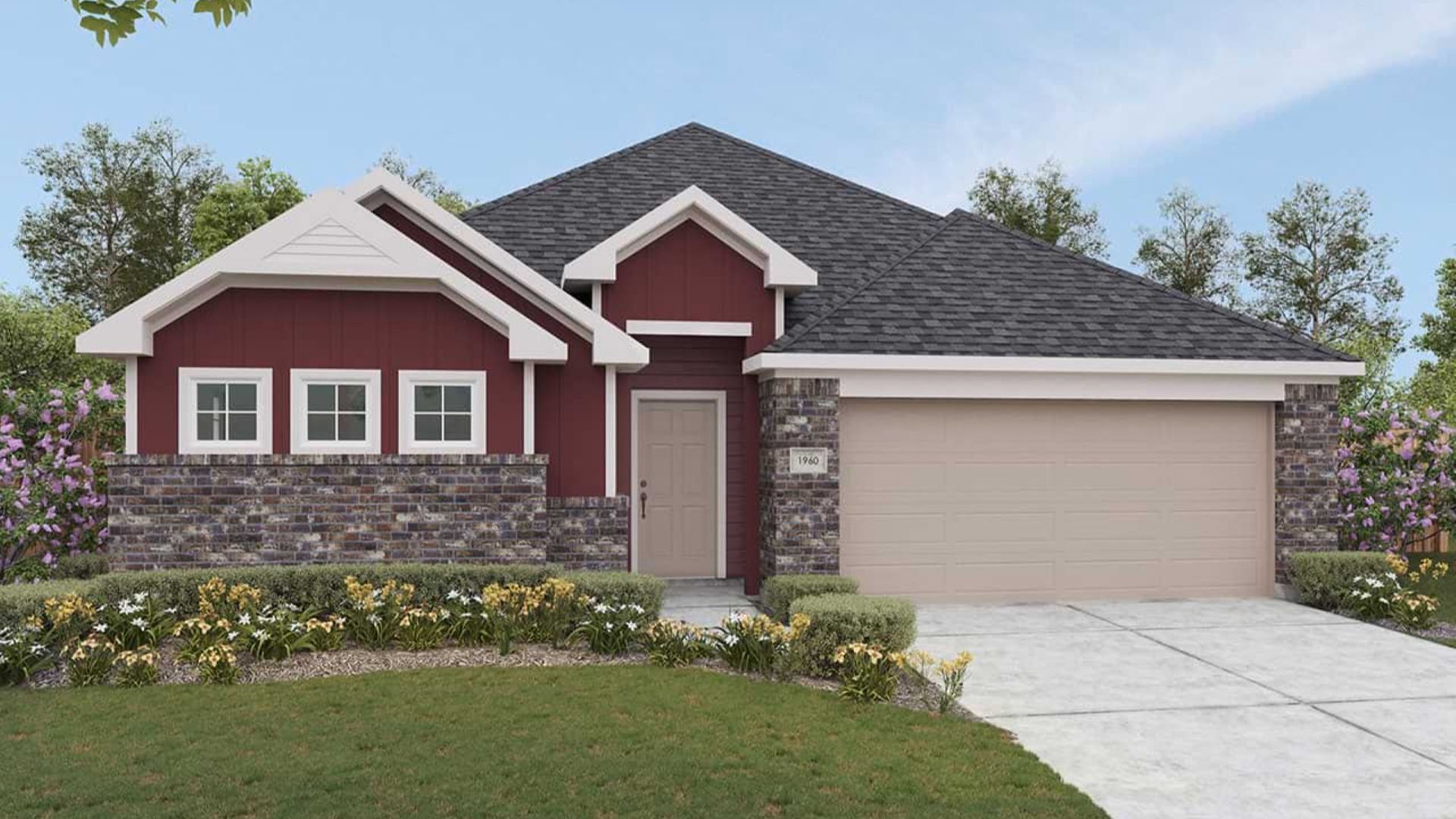 Modern Single-Family Home Design and Architecture Render:Elevation M