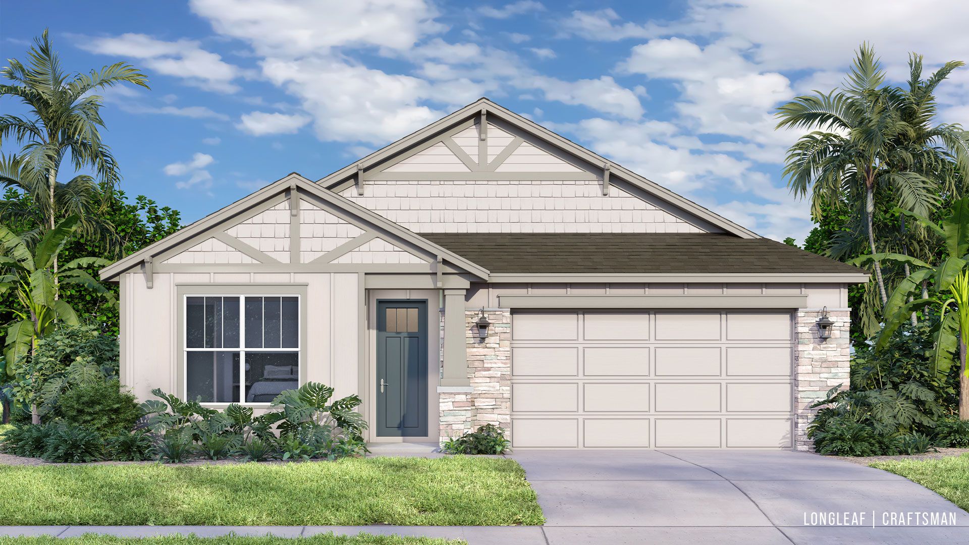 Longleaf Craftsman:Longleaf floorplan in the Craftsman elevation by DRB Homes at Trailside in Mount Dora, FL