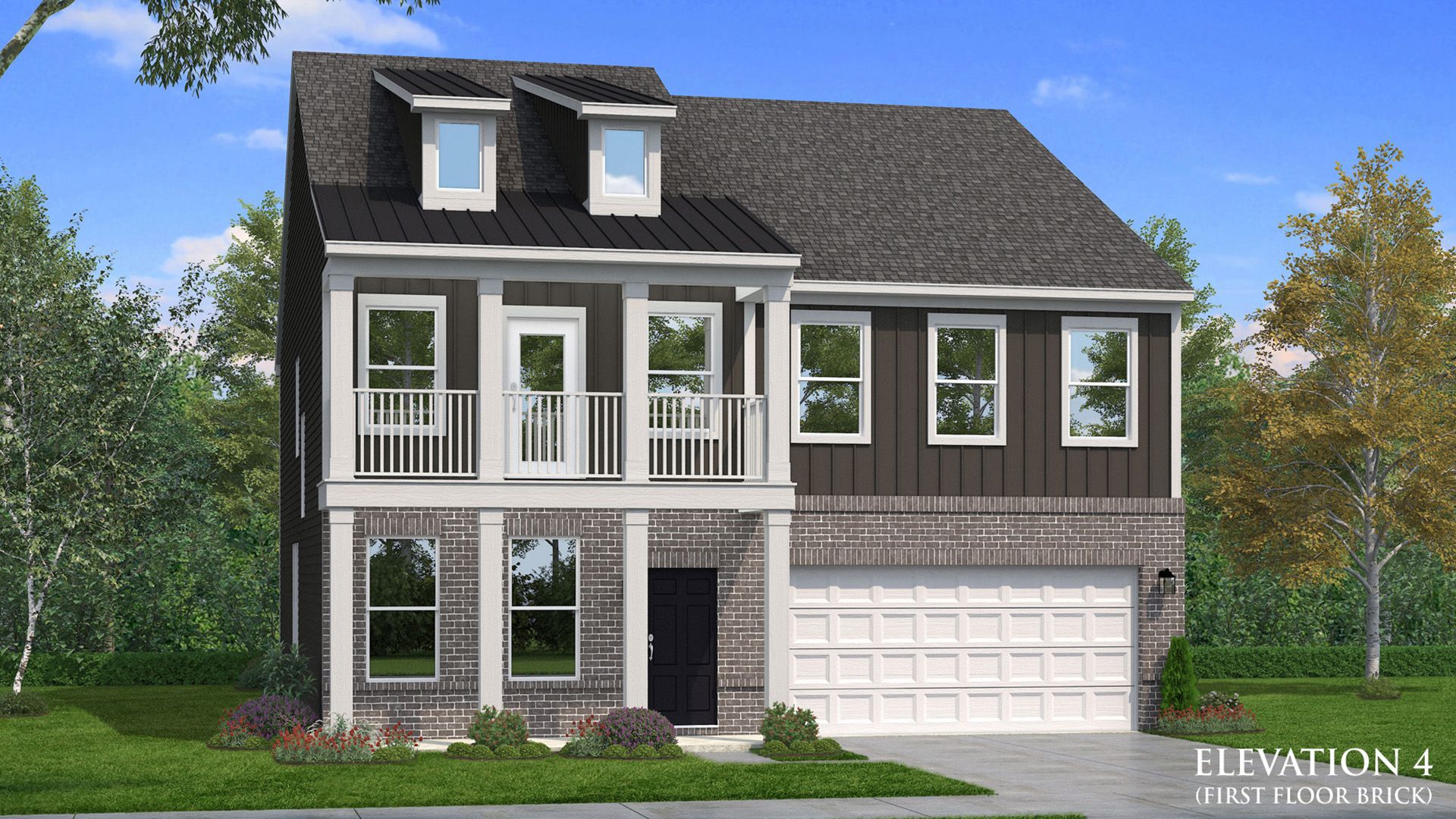 Elevation 4 with First Floor Brick