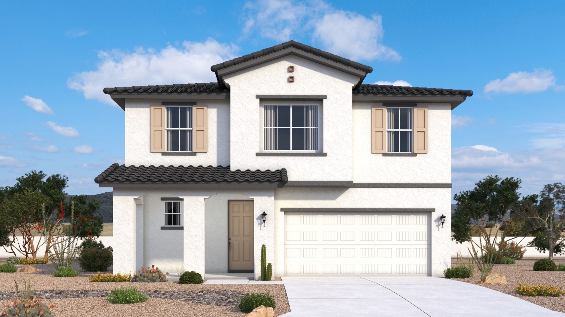 Lilac Elevation A - Spanish Colonial