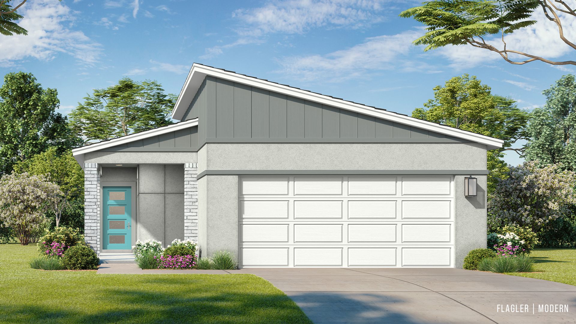 Flagler Modern Elevation:Flagler floor plan in the Modern Elevation by DRB Homes, plan available in Liberty Trace in Haines City, FL.