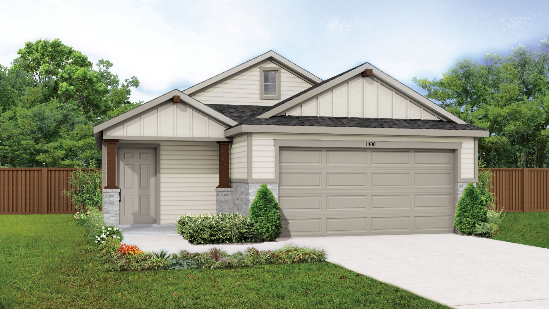 Elevation B:Elegant Residential Home Design: Single Family Architecture Layout