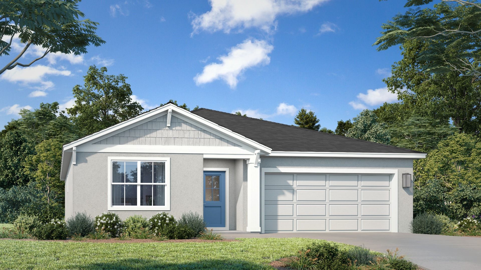 Atwood Coastal:Atwood Coastal Elevation by DRB Homes at Hamilton Bluff, a new construction home community in Haines City, Florida.