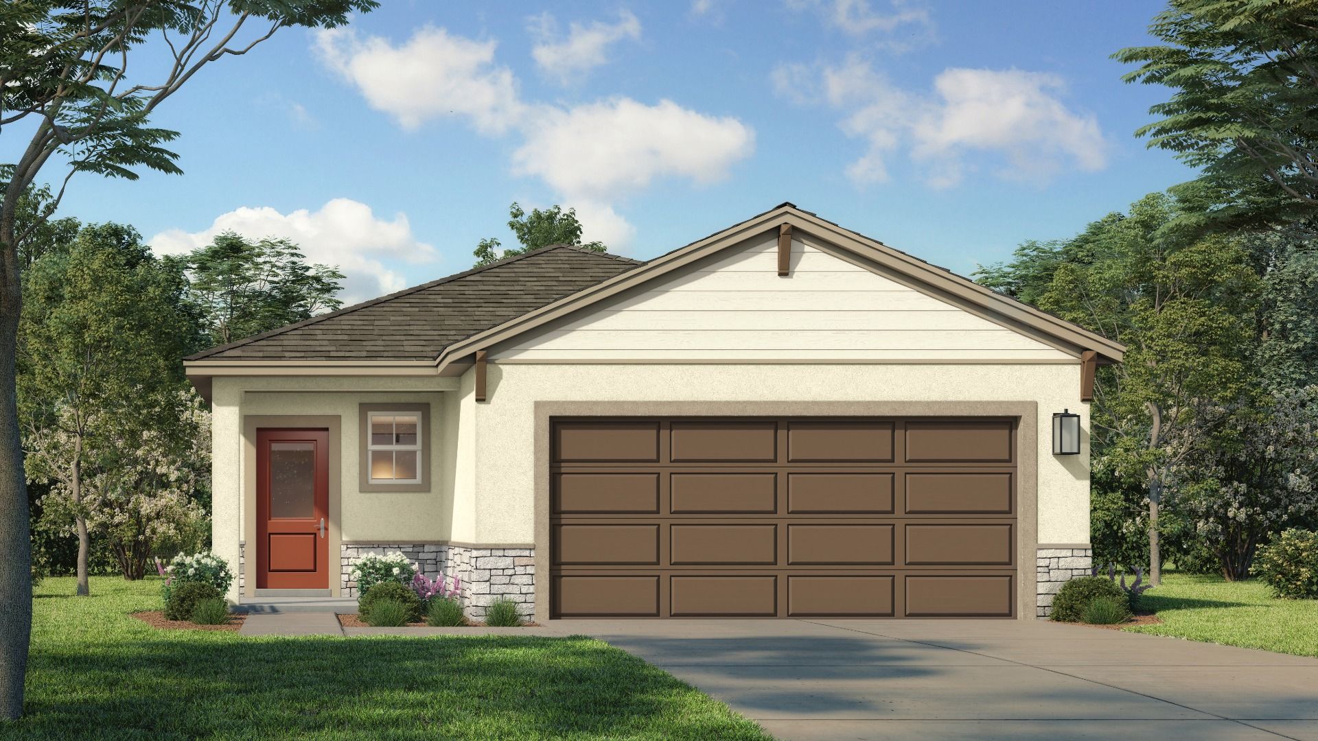 Atlantic Coastal:The Atlantic Coastal Elevation at Grasslands West located in Lakeland, FL by DRB Homes.