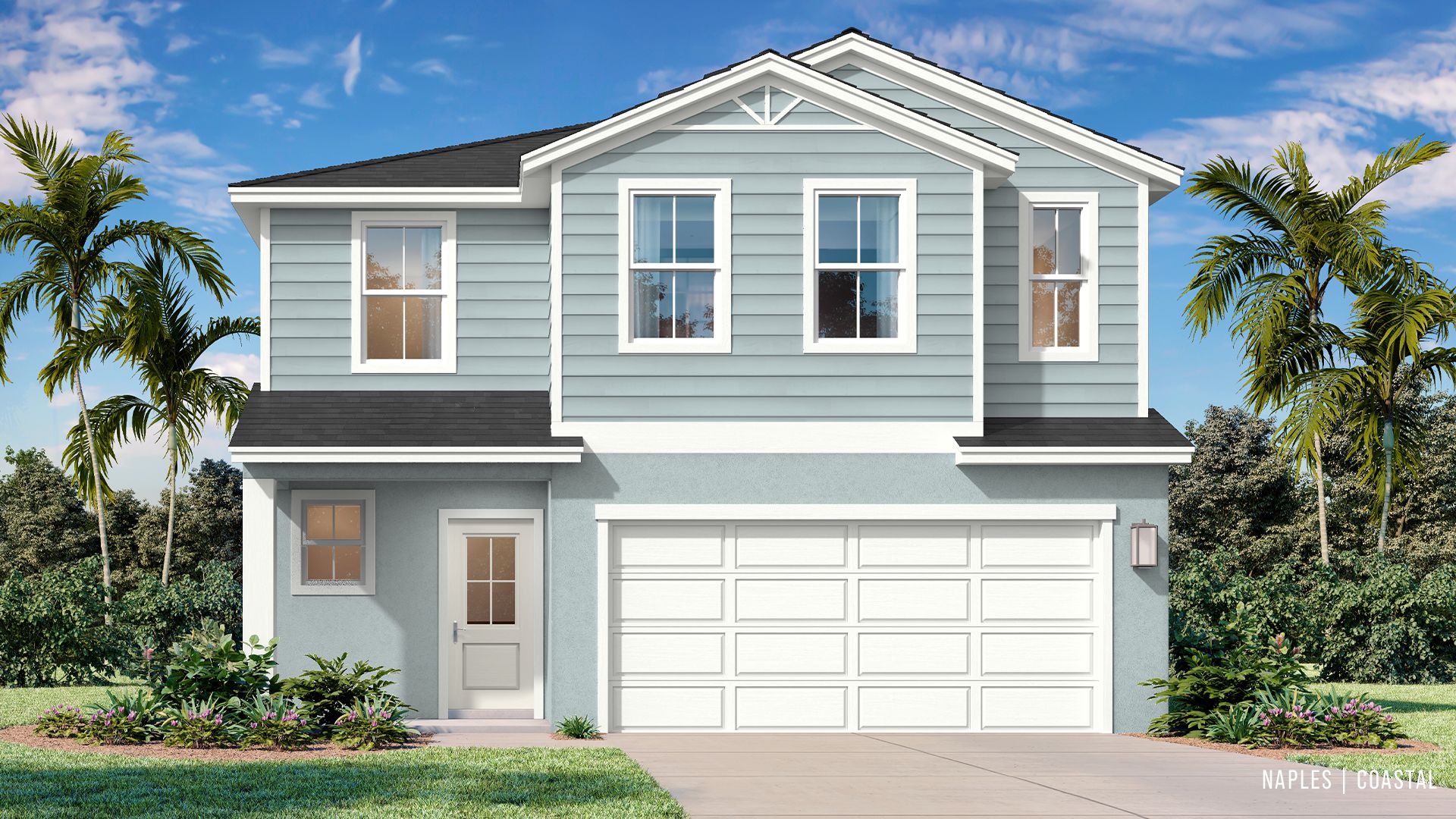 Naples Coastal:Naples Coastal elevation at Willowbrook North, a New lakefront home community in Winter Haven, FL