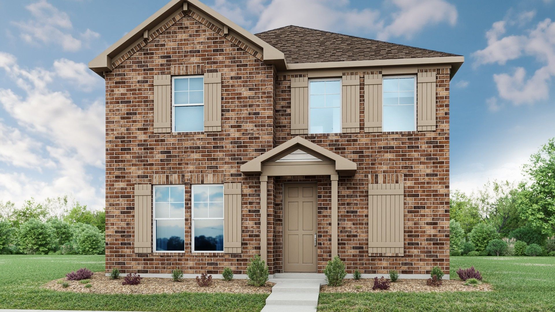 Traditional Design Architecture in Single-Family Residential Home:Elevation F