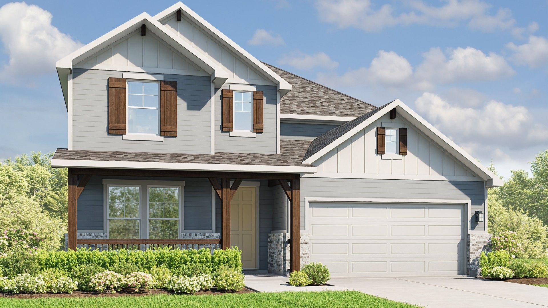 Modern Residential Home Design with Unique Architectural Features:Elevation A