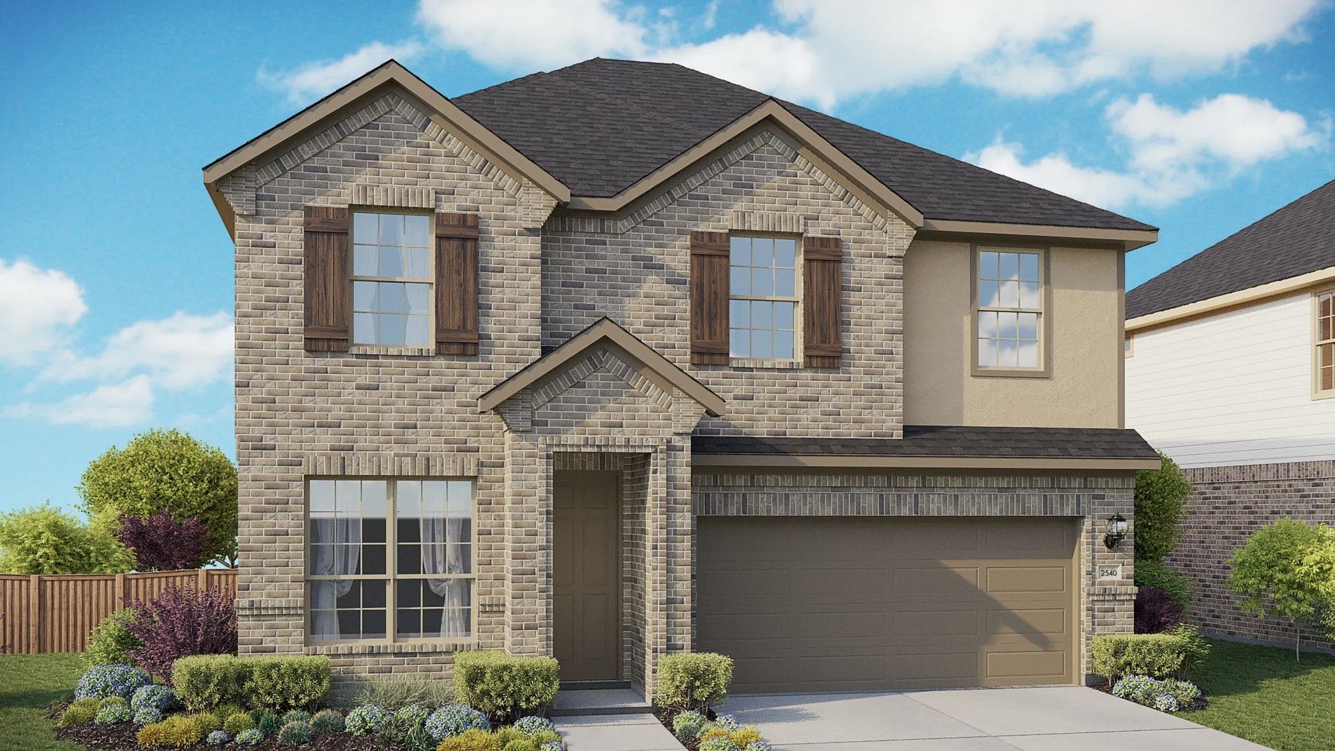 Modern single-family home design with unique architectural style:Elevation M