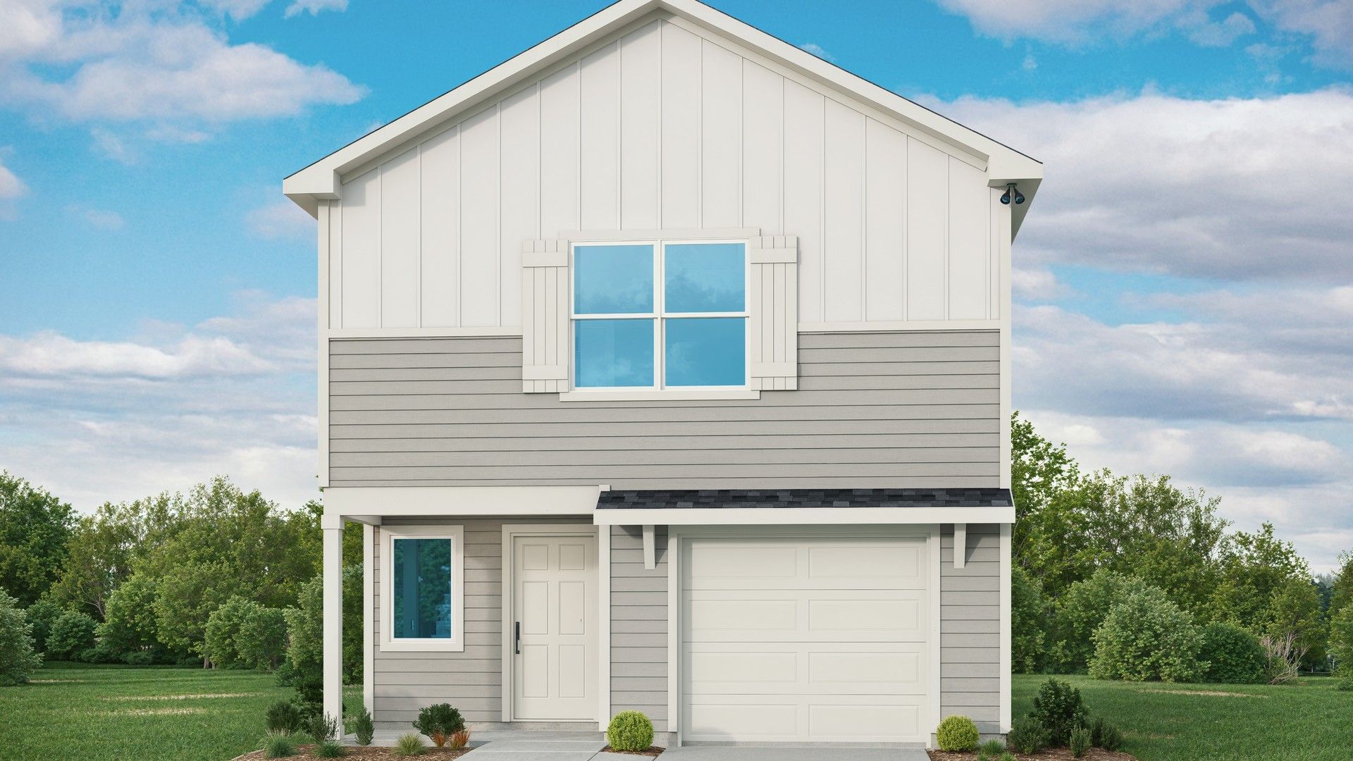 Contemporary Single-Family Home Design: Modern Residential Architecture:Elevation A