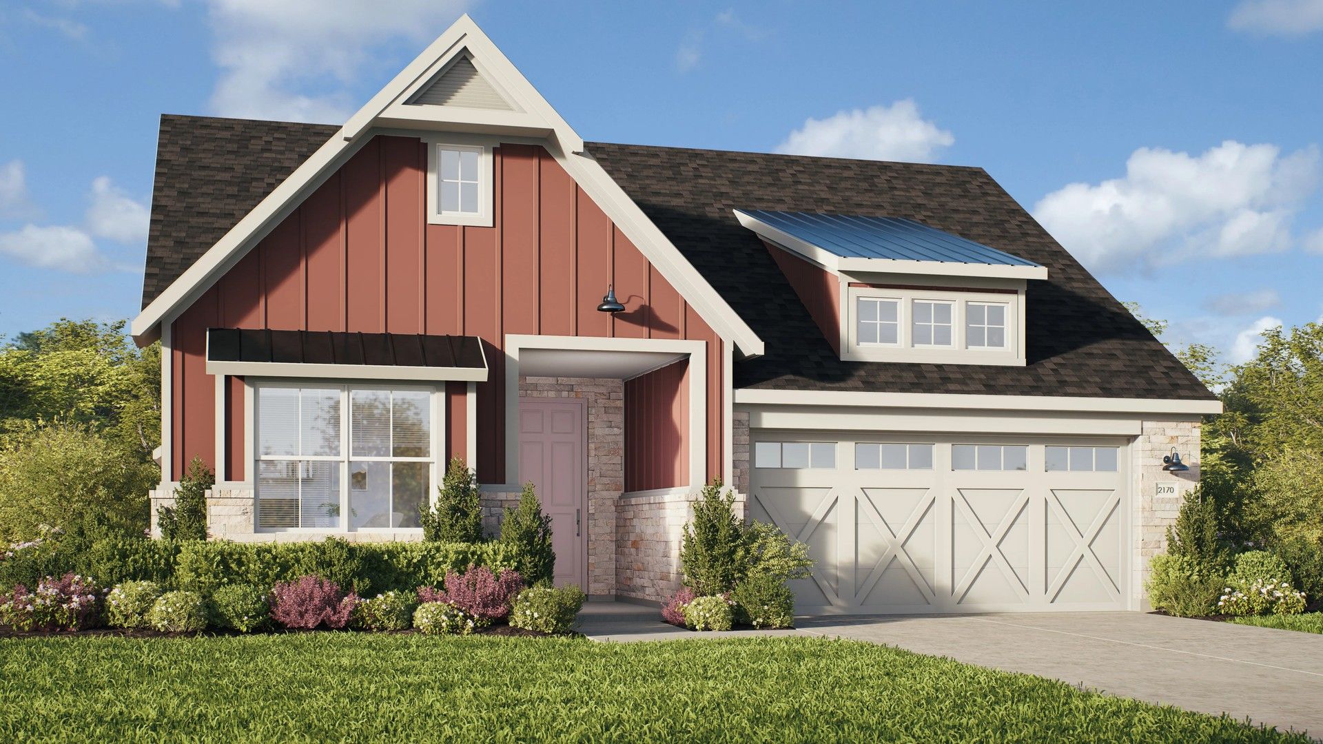 Single-Family Home Design With Striking Architecture Features:Elevation R