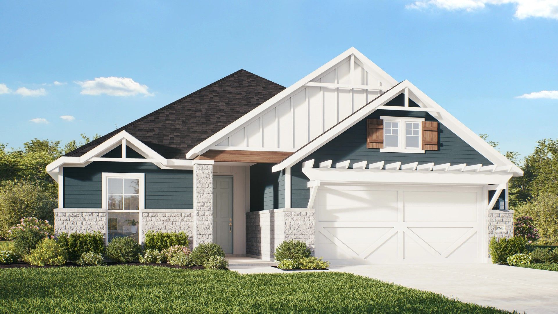 Stunning Residential Home Design Showcasing Modern Architecture:Elevation Q