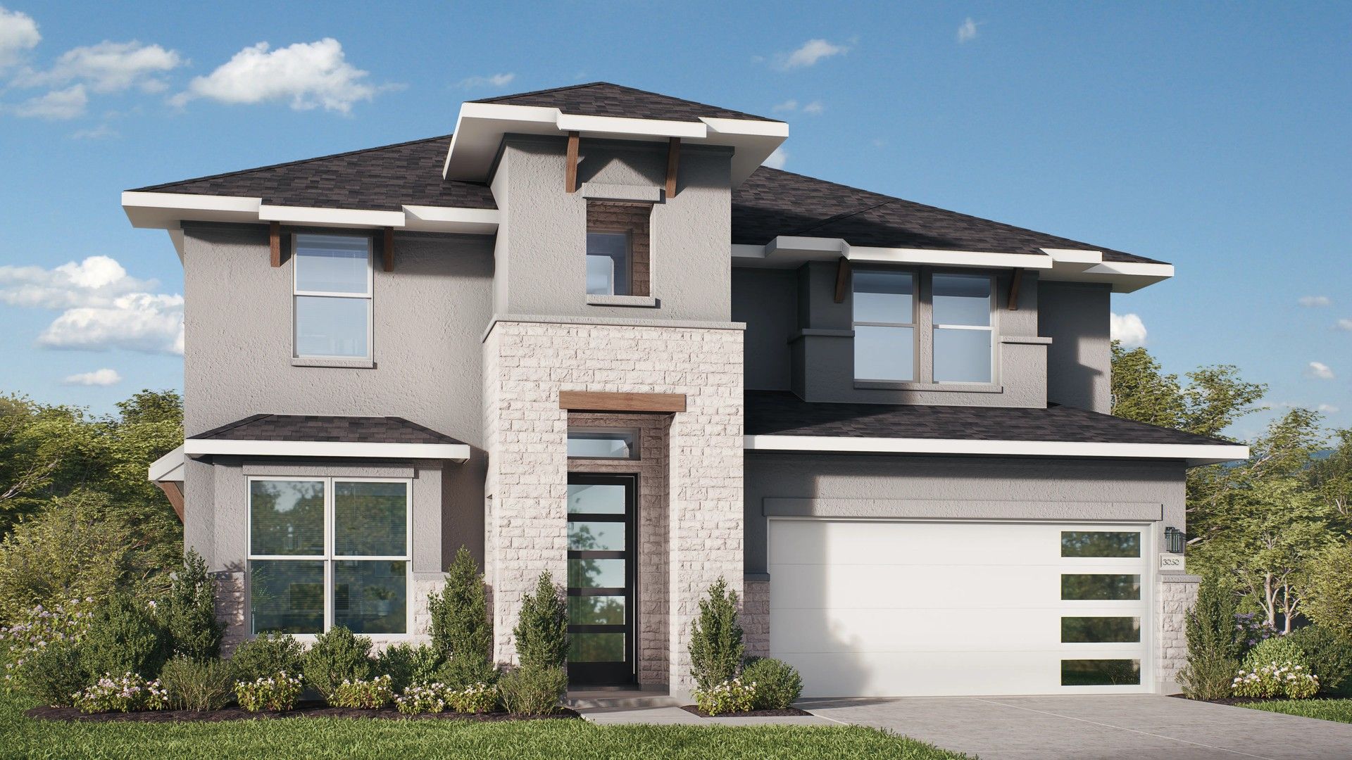 Modern Architectural Design of Single-Family Residential Home:Elevation S