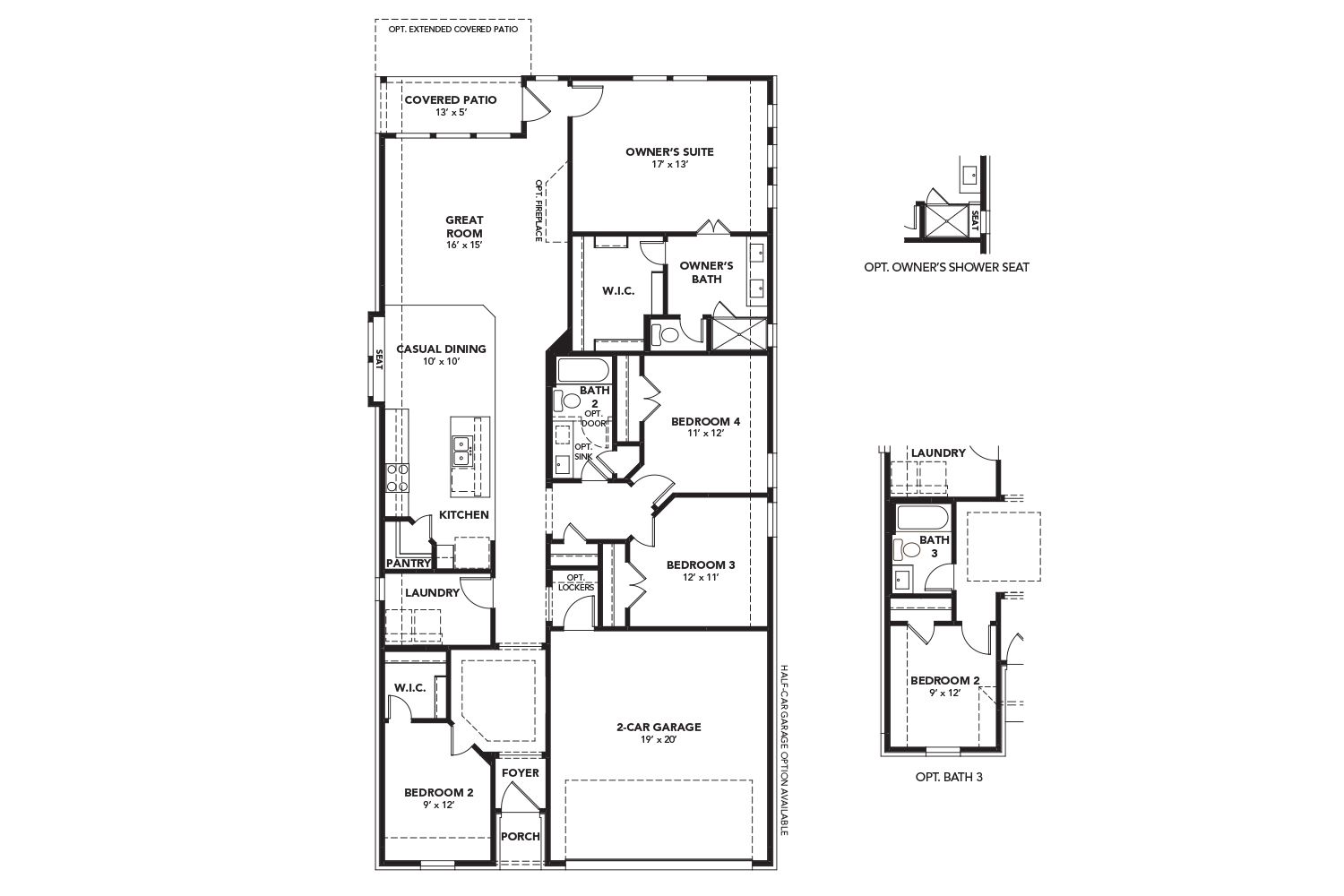 Residential architecture design of single-family home with modern layout:Experience luxury living in this elegantly designed PLAN LAYOUT: 4 Beds, 2 – 3 Baths