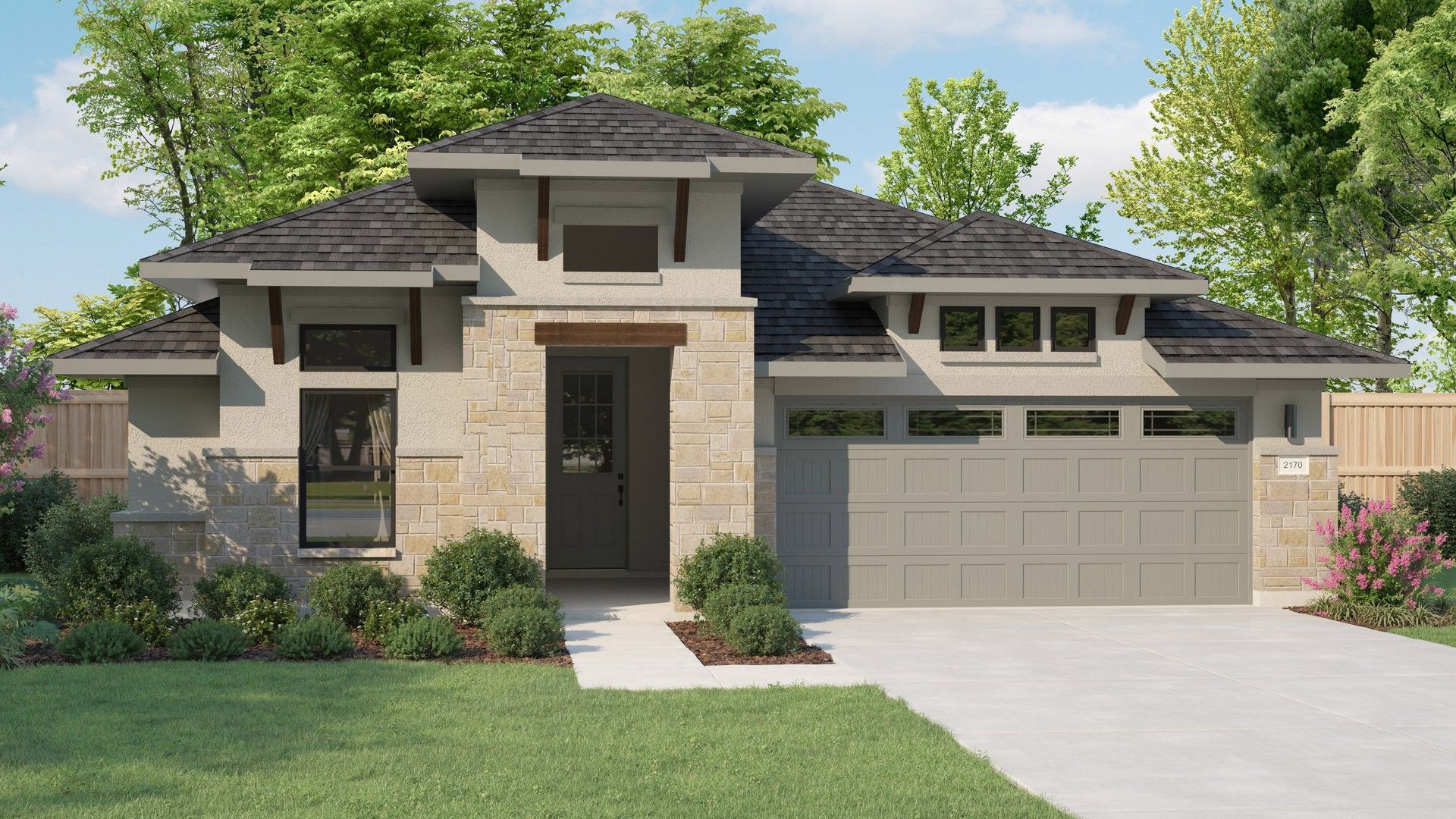 Modern residential architecture design for a single-family home:Elevation Z