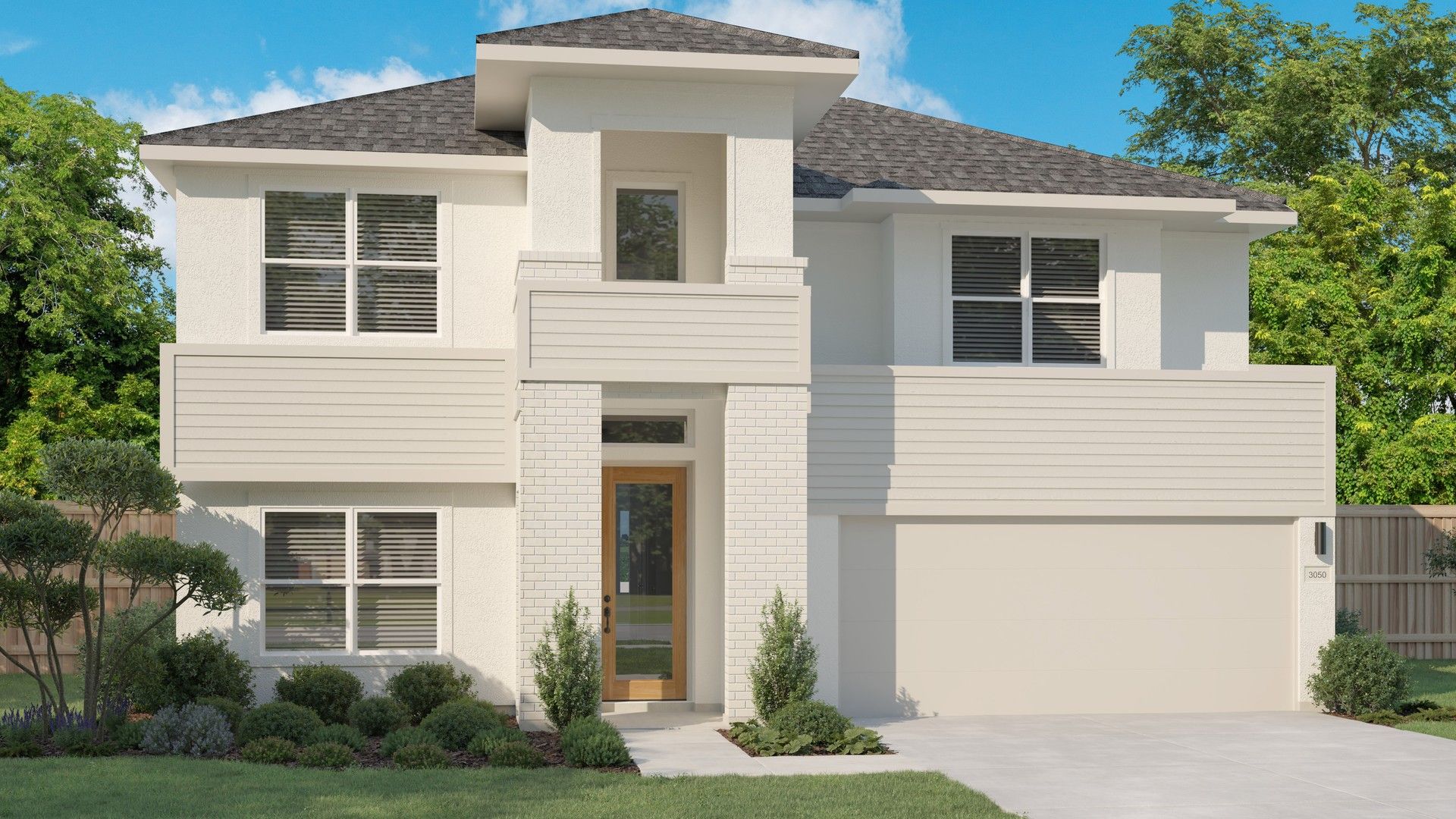 Modern Residential Home Design Showcasing Unique Architecture:Elevation X