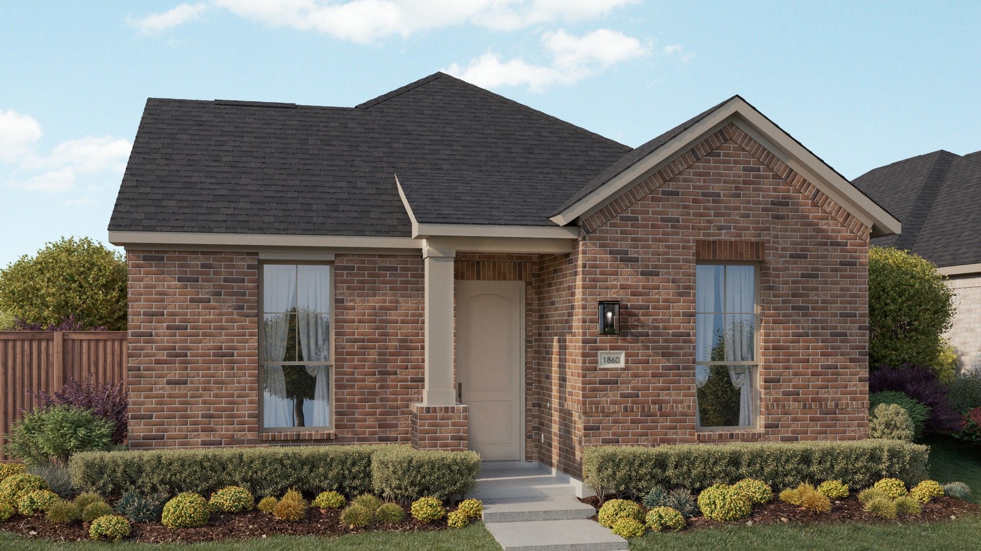 "Brick Single-Family Home Design and Architecture Render":Elevation A