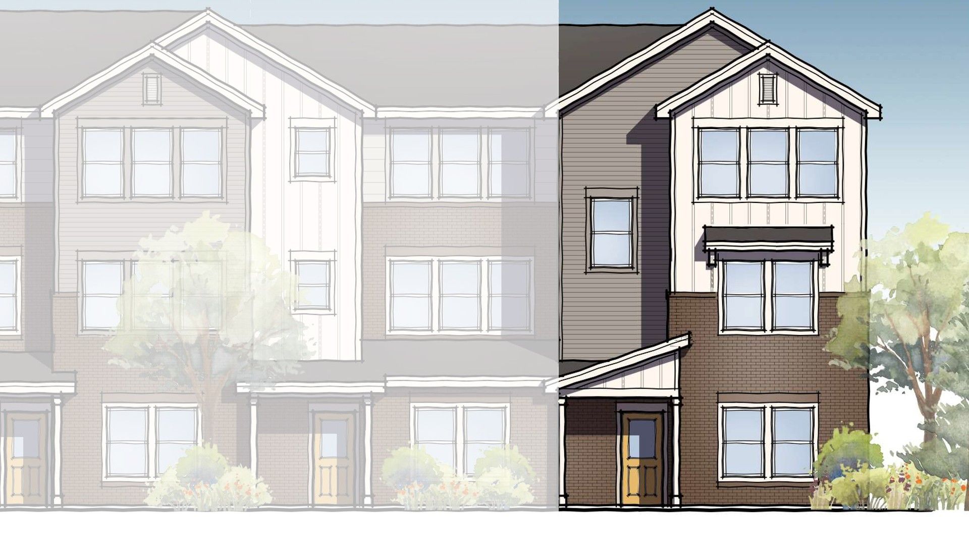 Modern Residential Design: 3D Architecture of Single-Family Home:Traditional Farmhouse