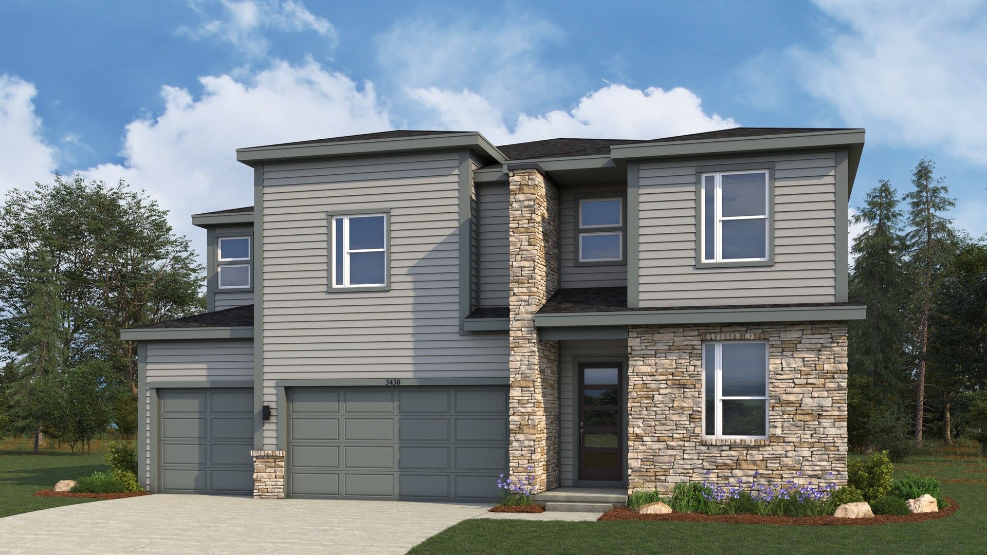 Modern Residential Single-Family Home Design and Architecture:Elevation CT