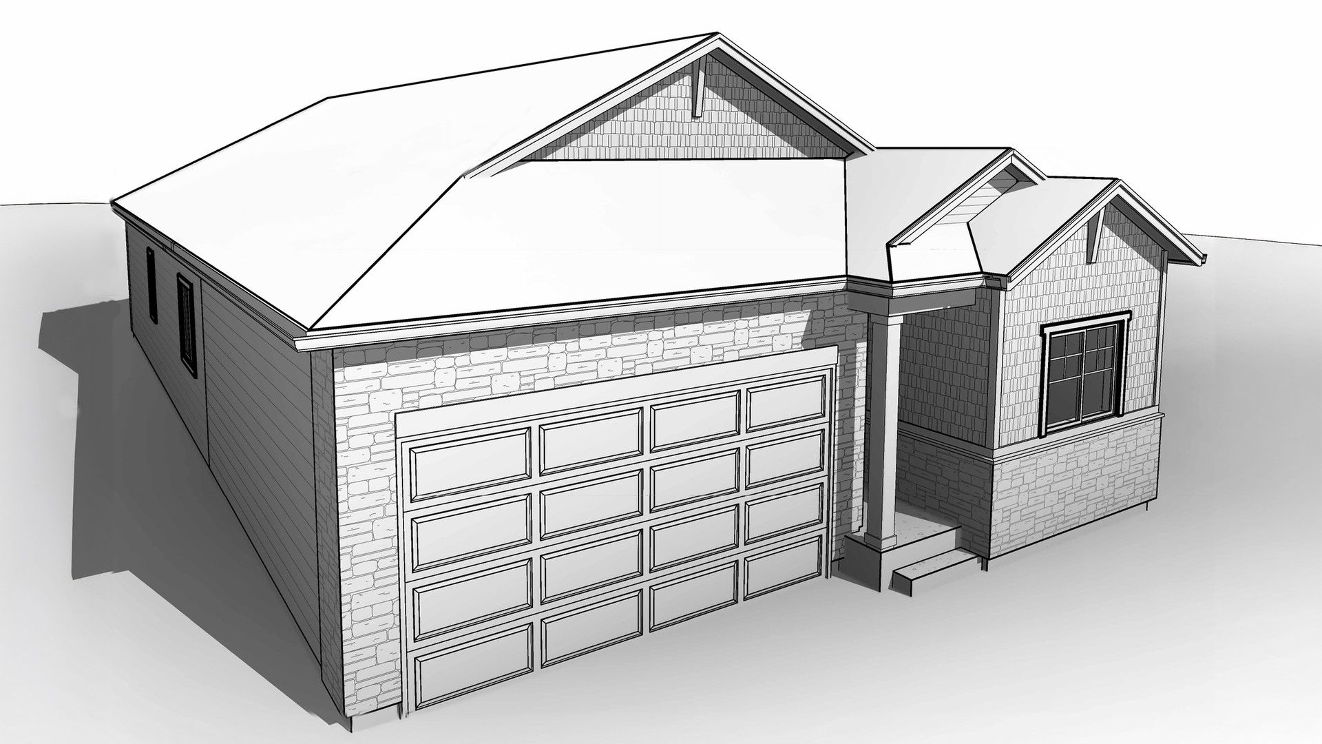 Modern Single-Family Home Design and Residential Architecture:Elevation C