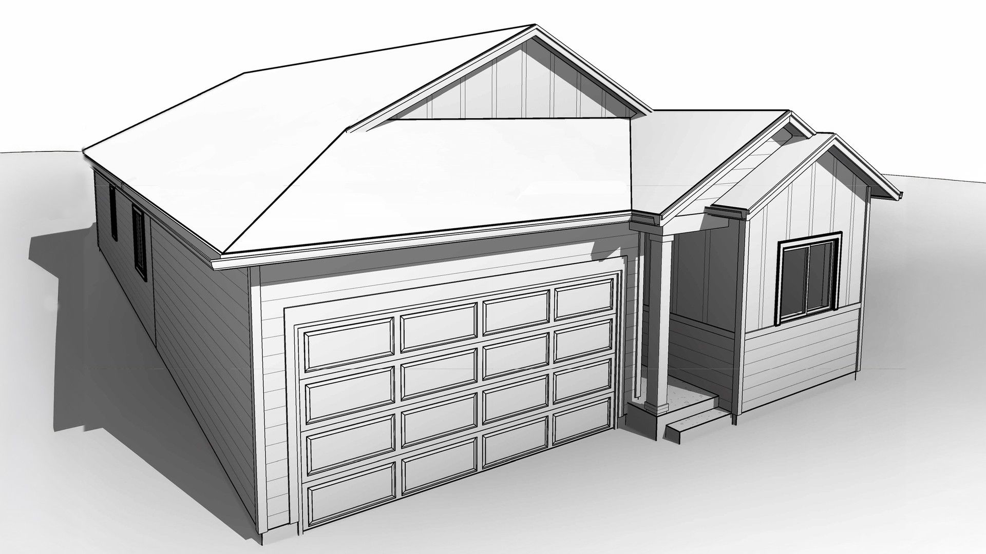 Modern Residential Home Design and Architecture Render:Elevation D