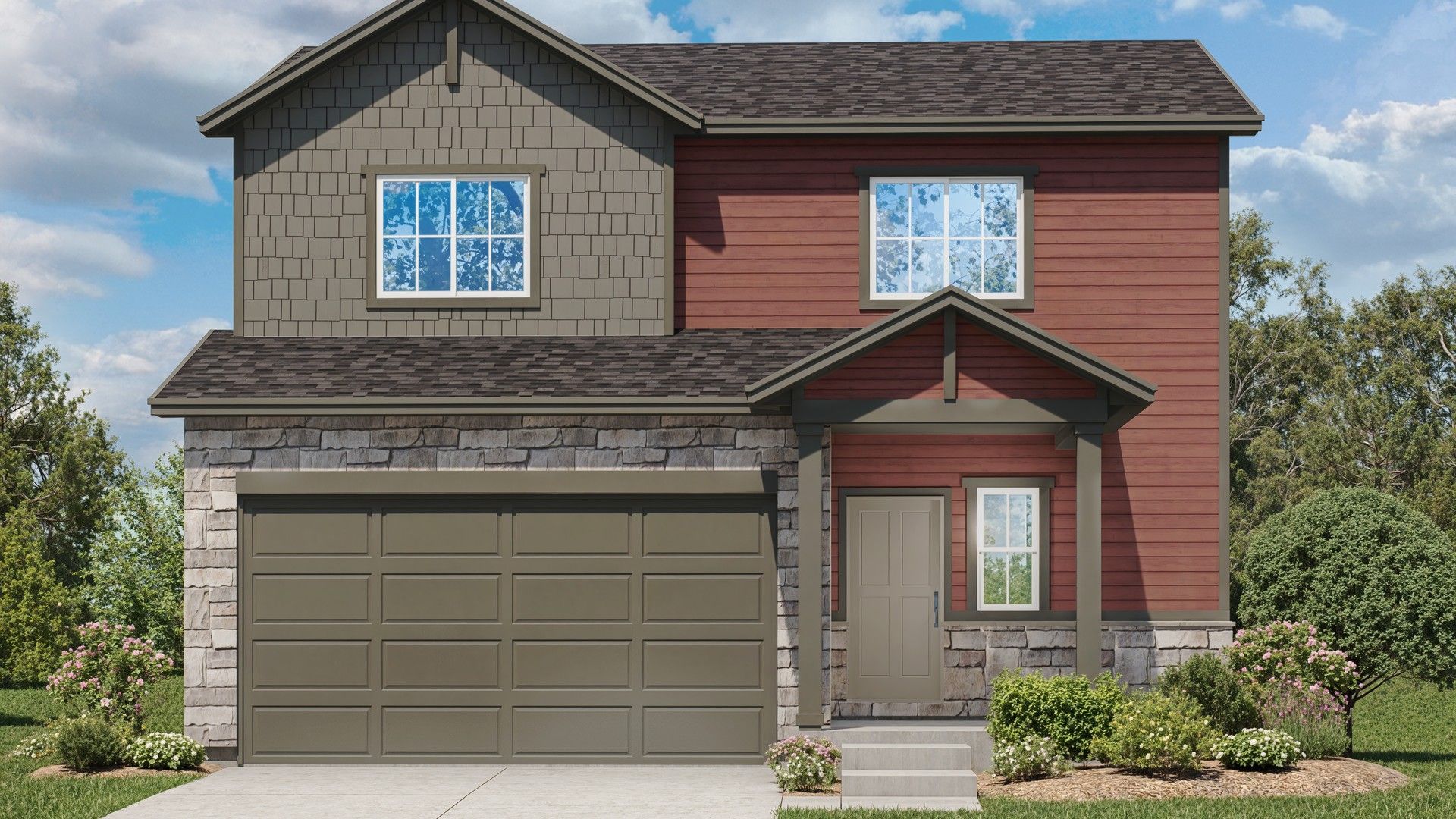 Modern Single-Family Home Design in Residential Architecture:Elevation C
