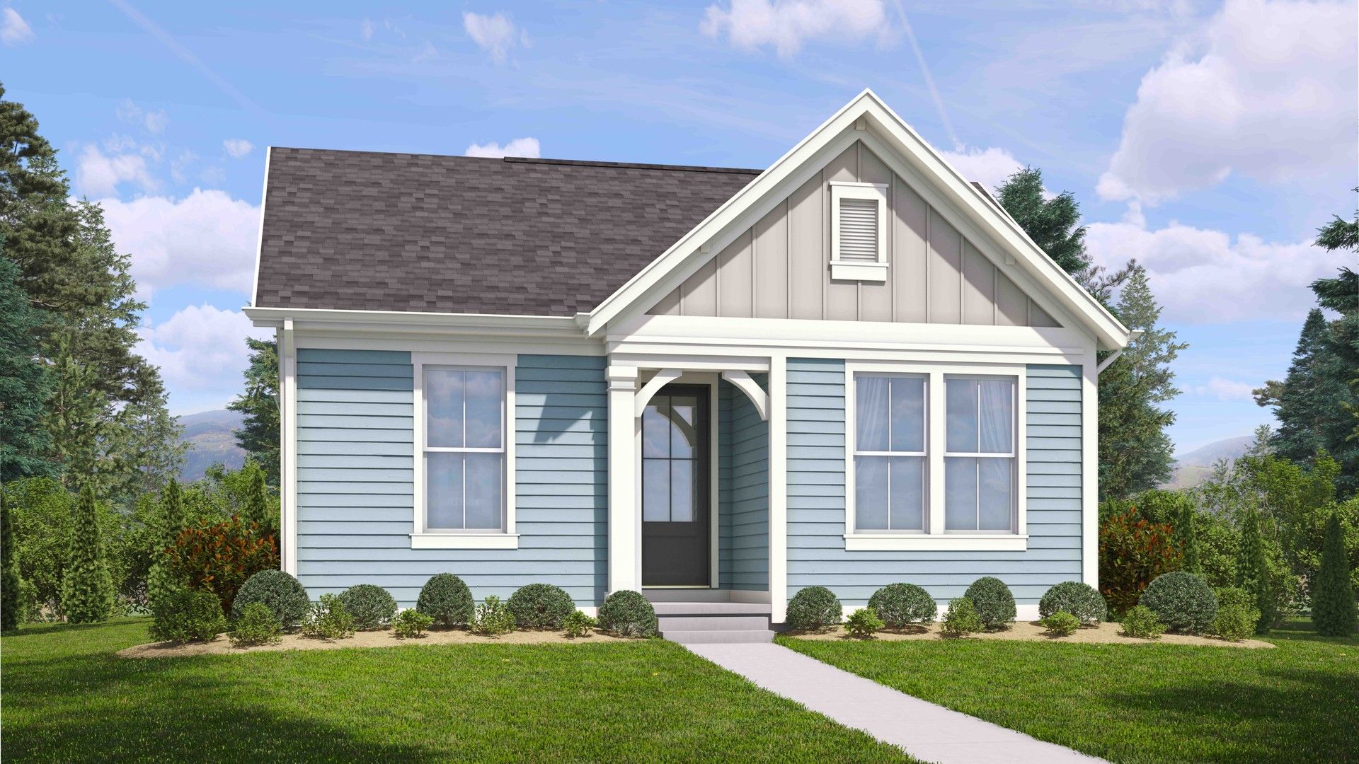 Modern residential design: Single-family home architecture:Elevation A