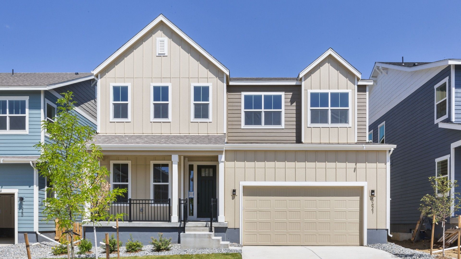 Modern Single-Family Home Design and Residential Architecture:Modern Farmhouse Elevation