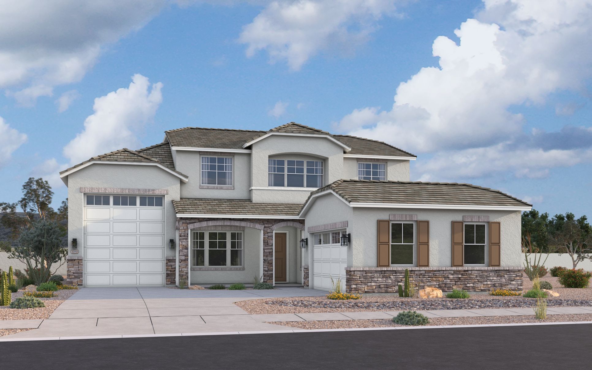 New Homes with RV Garage in Phoenix:Elevation C w/ Optional RV Garage