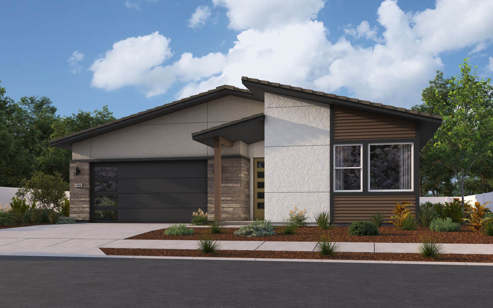 Exterior:Elevation B - Modern