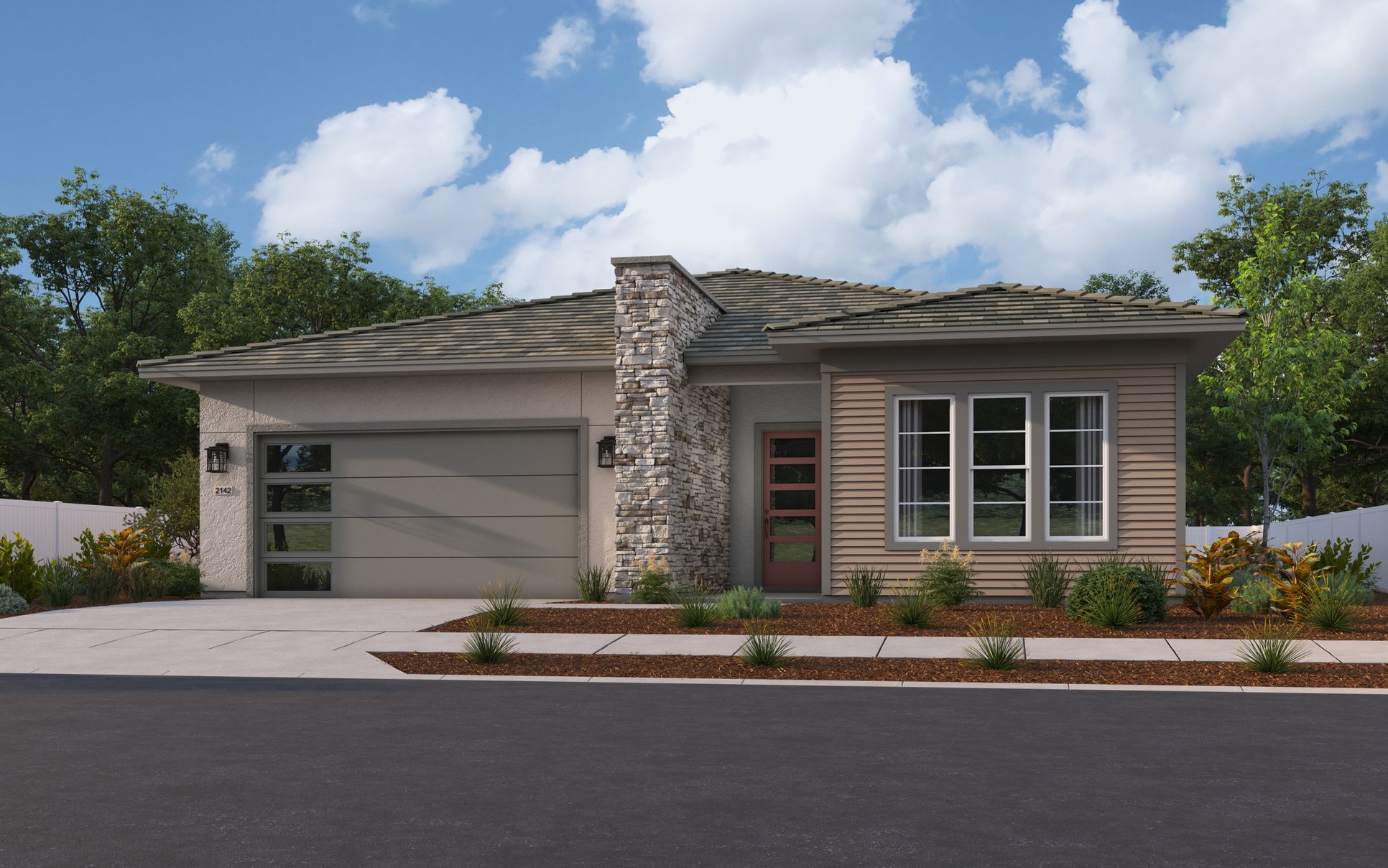 Exterior:Elevation A - Prairie