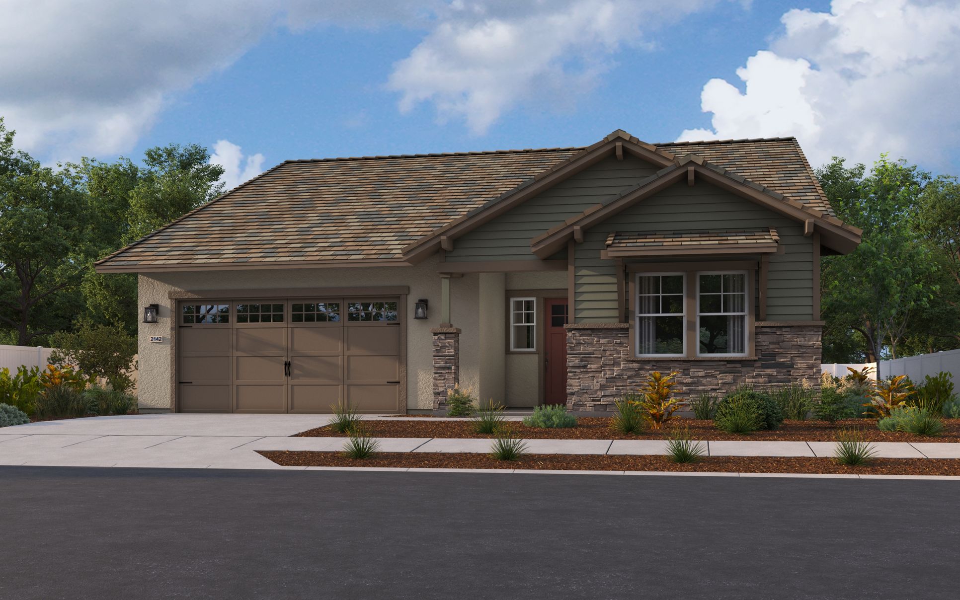Exterior:Elevation C - Craftsman