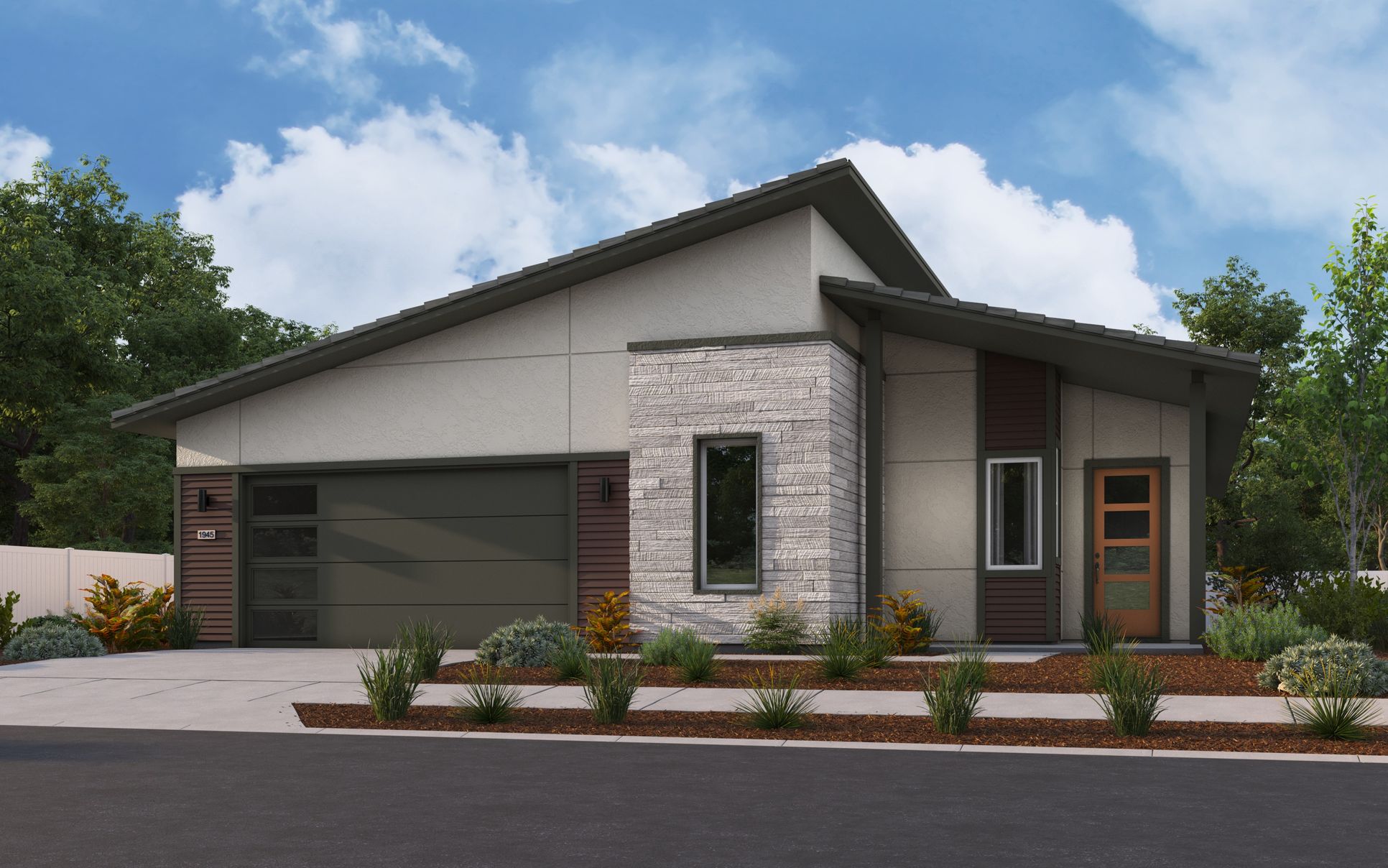 Exterior:Elevation B - Modern
