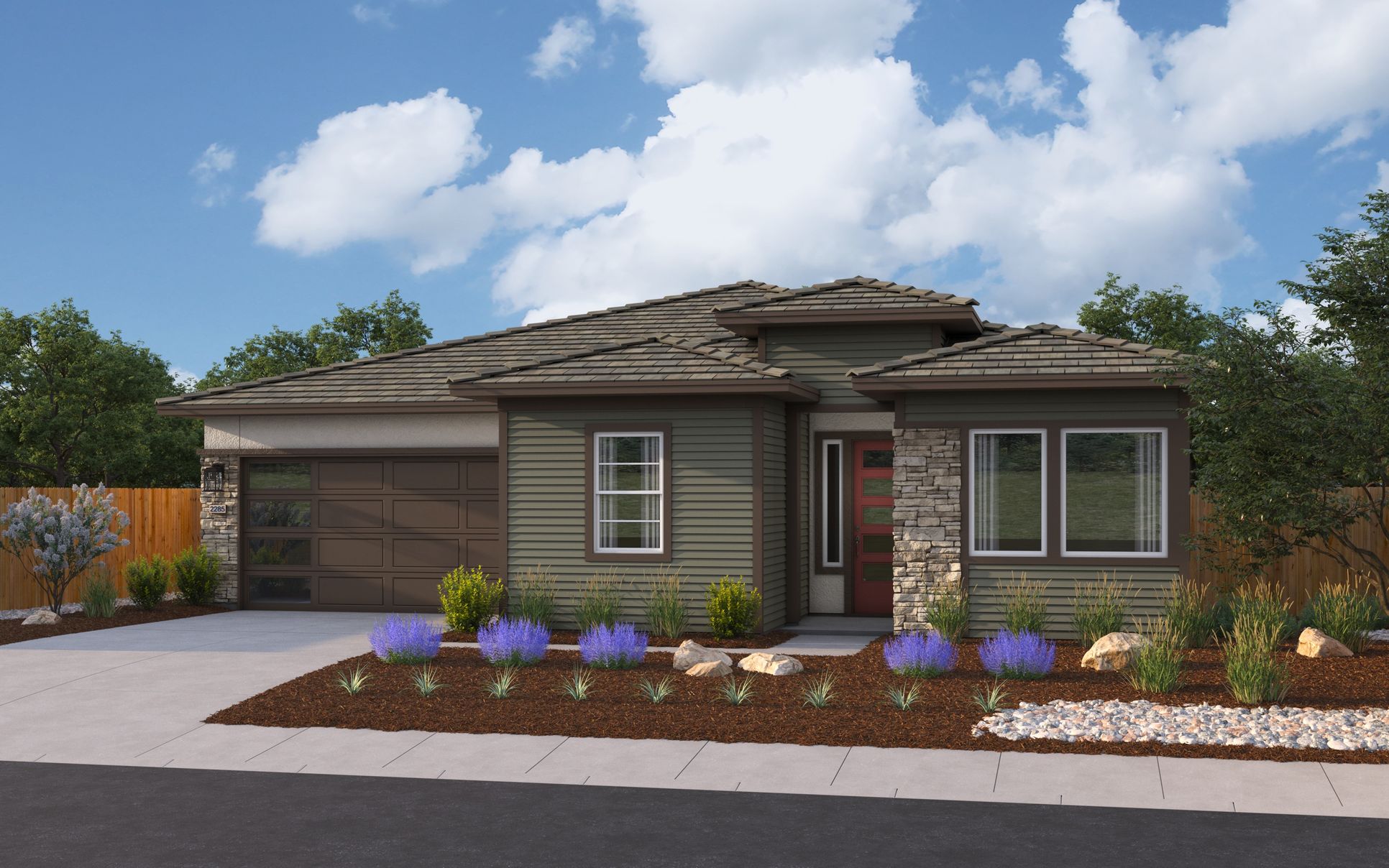 Exterior:Elevation A - Prairie