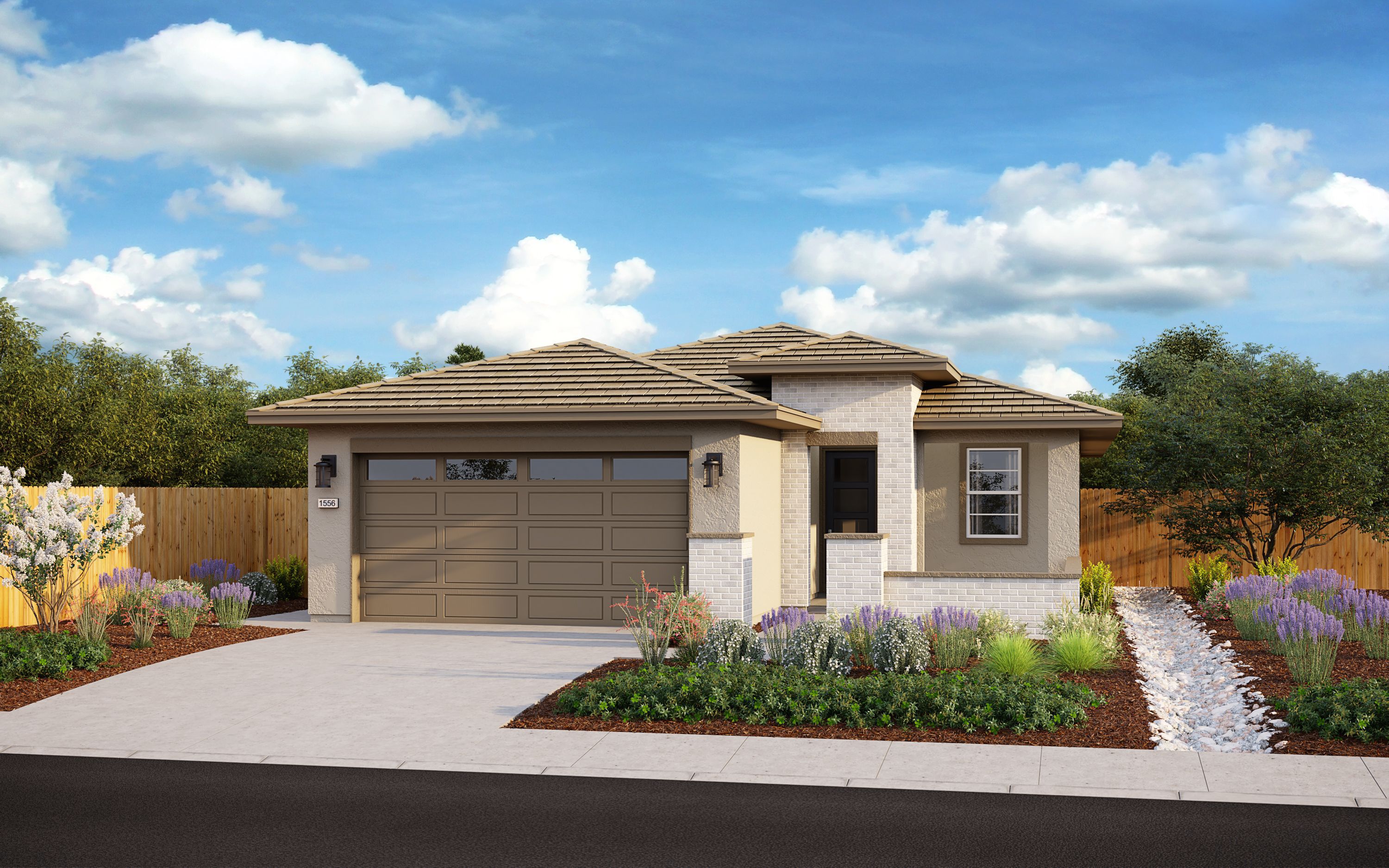 Exterior:Elevation F - Contemporary Ranch