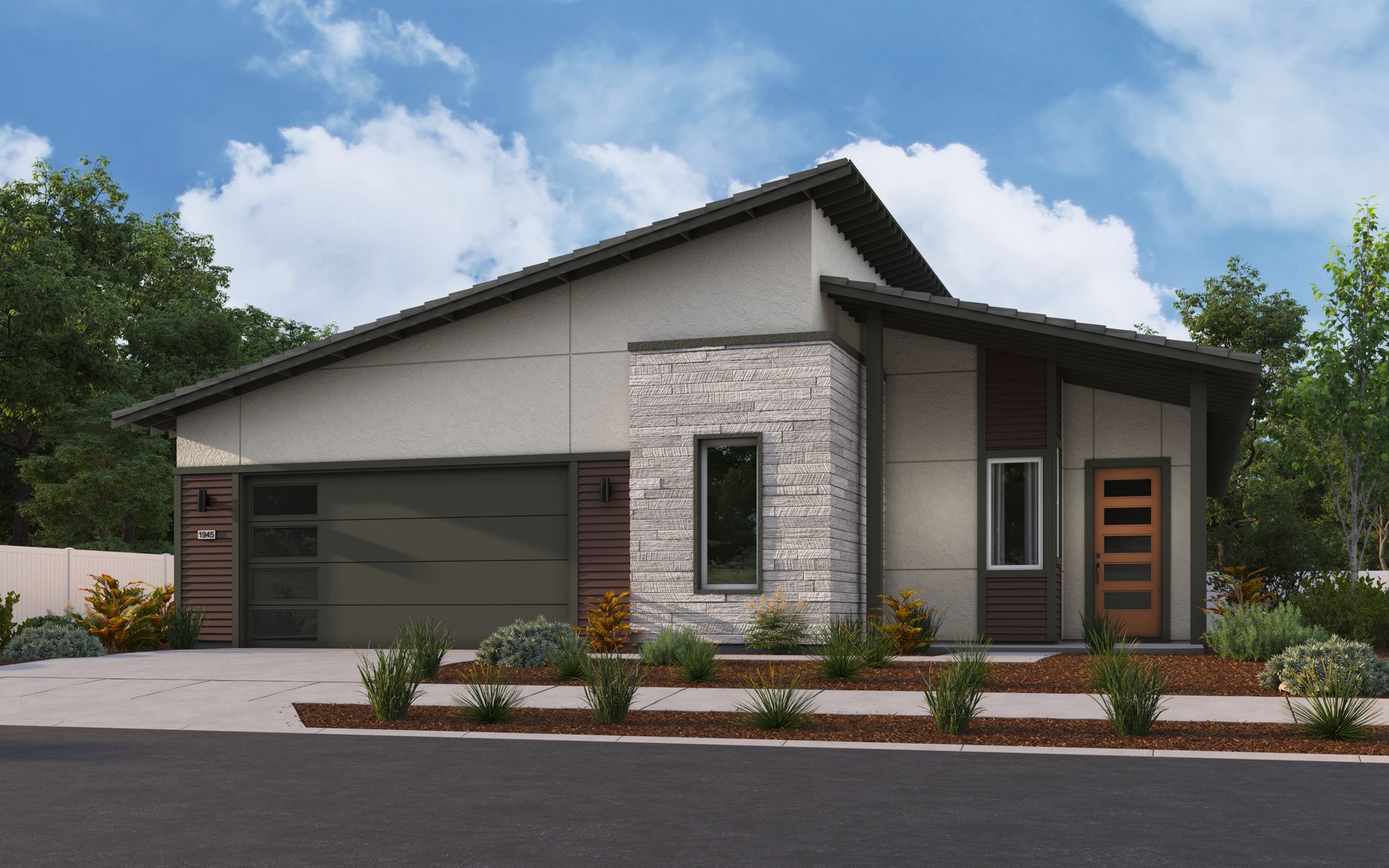 Exterior:Elevation B - Modern