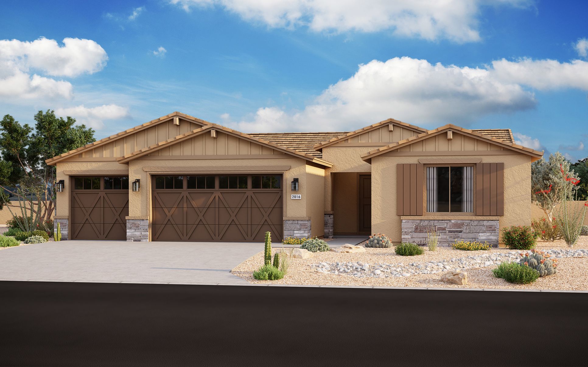 Exterior:Elevation A - Arizona Ranch