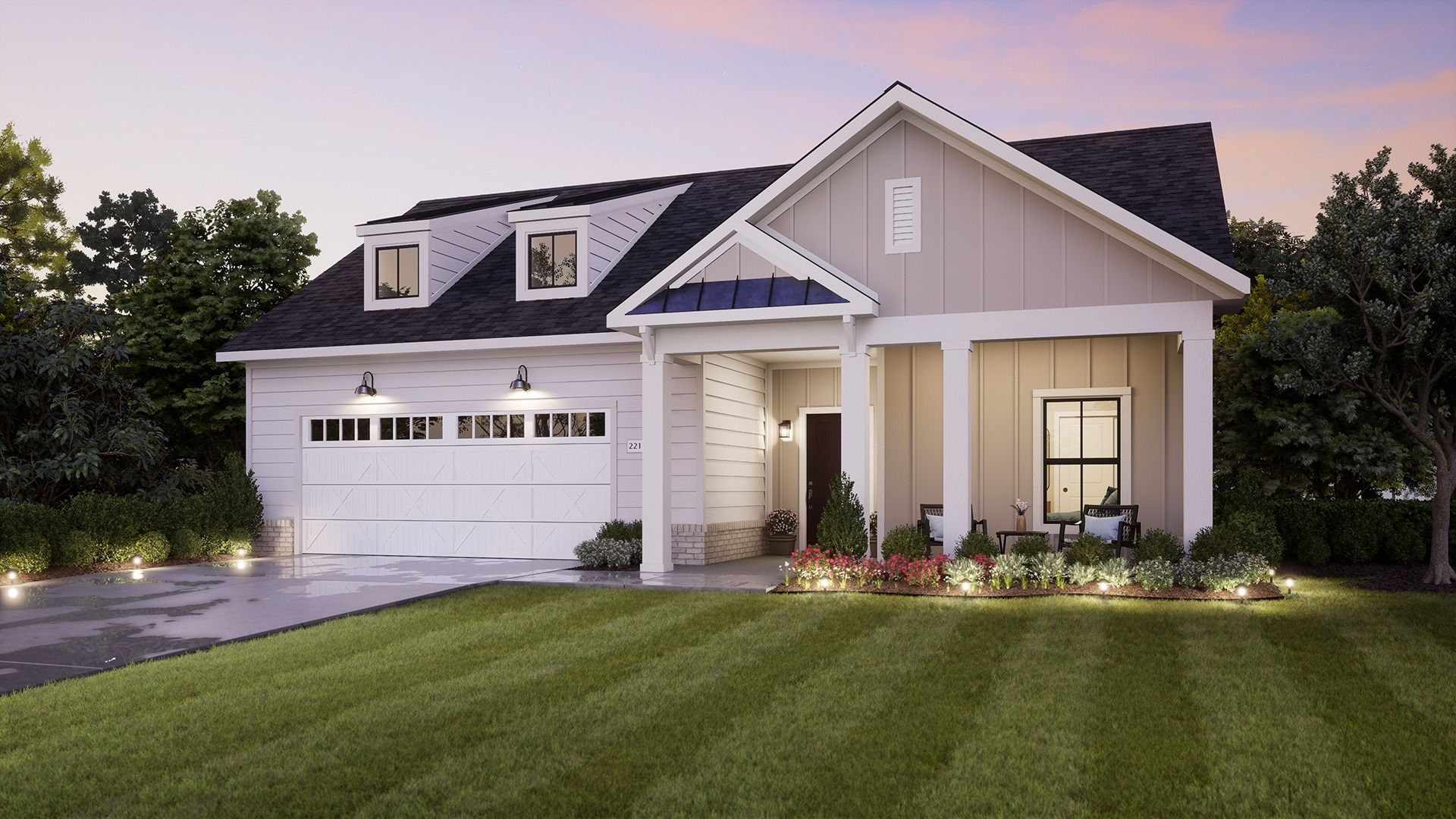 Promenade Farmhouse Elevation B Ranch:Promenade Farmhouse B